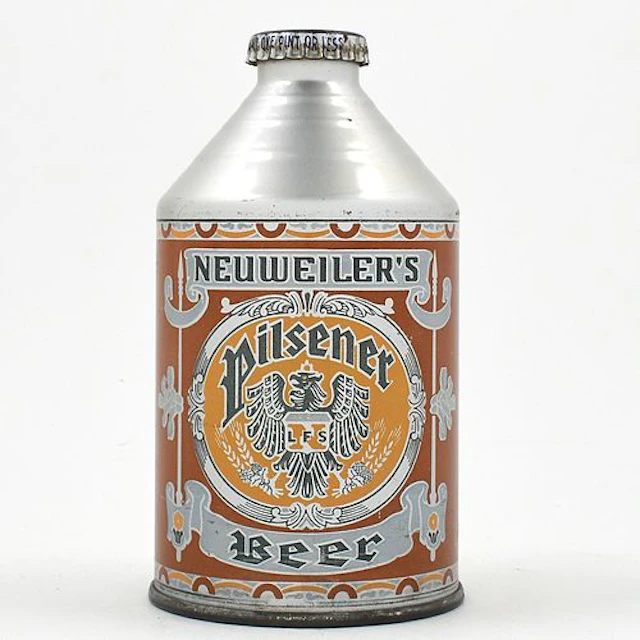 Neuweilers Pilsener Beer Crowntainer BLACK TRIM 197-6 OUTSTANDING