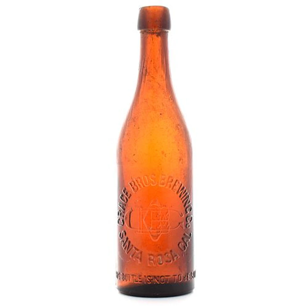 Grace Bros Brewing Pre-Prohibition Embossed Blob Top Bottle