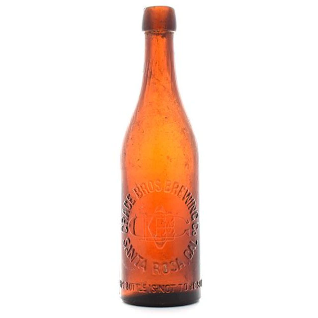 Grace Bros Brewing Pre-Prohibition Embossed Blob Top Bottle