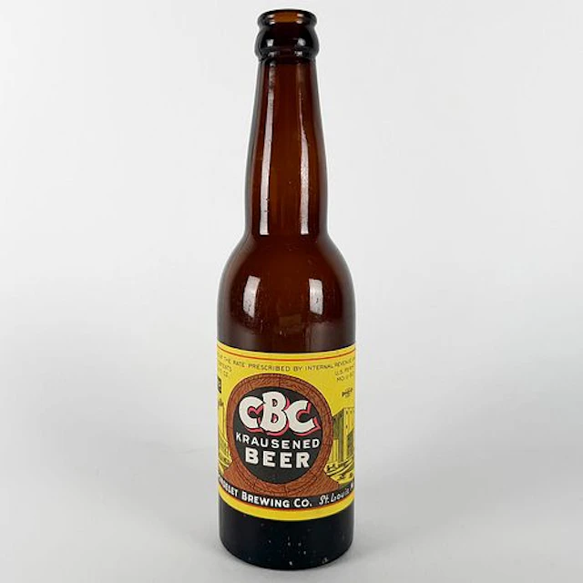CBC Krausened Beer U-Permit Amber Labeled Bottle CARONDELET ST. LOUIS