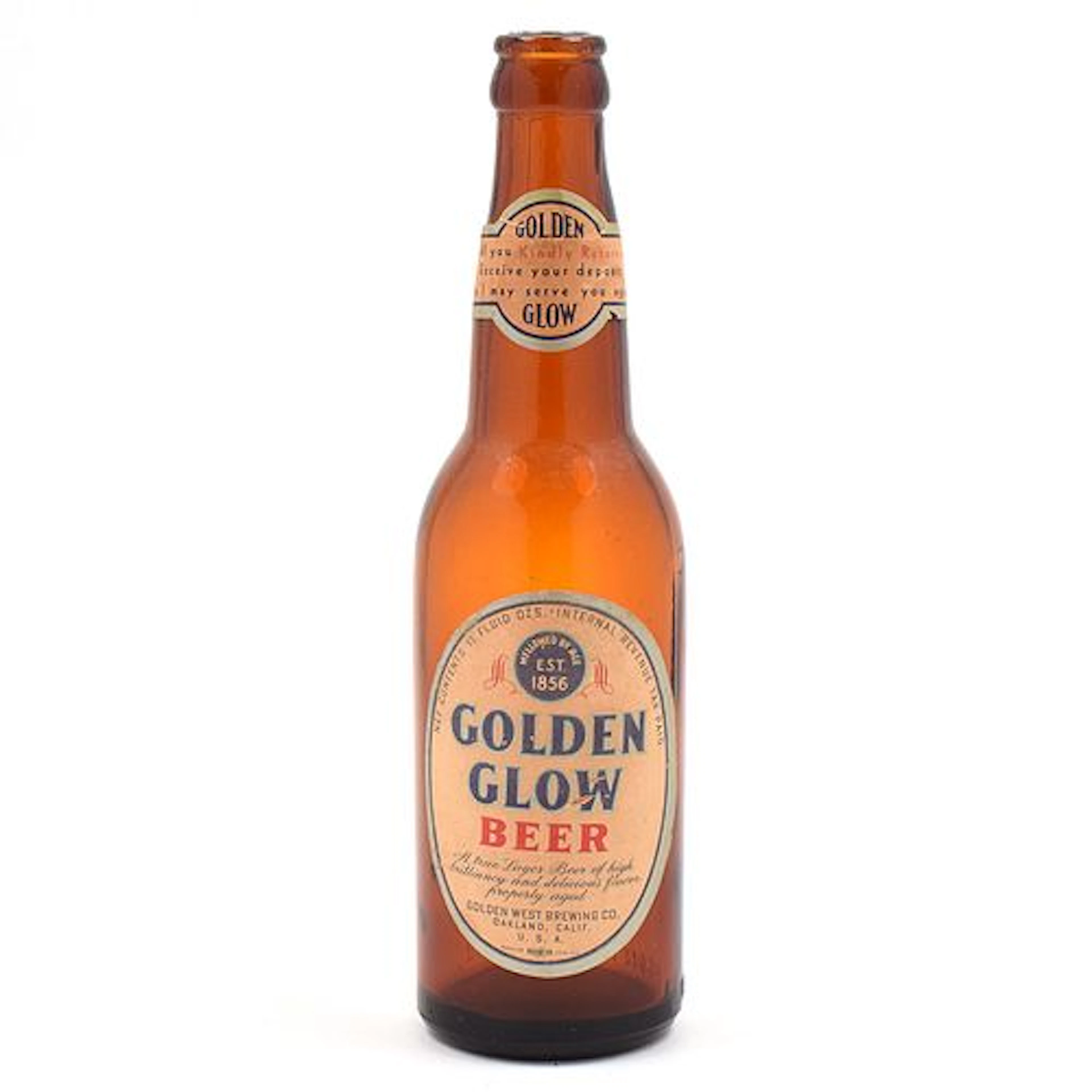 Golden Glow Beer 1930s Long Neck Bottle
