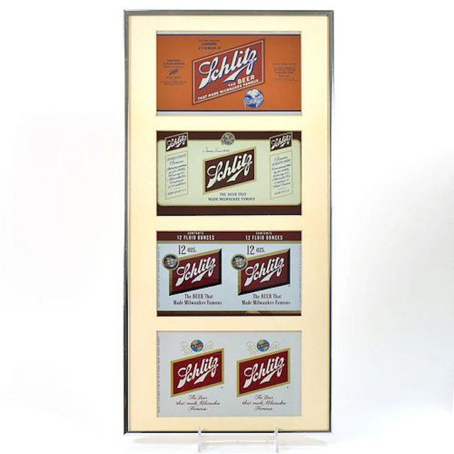 Schlitz Foil Label Display 1930s to 1960s Designs