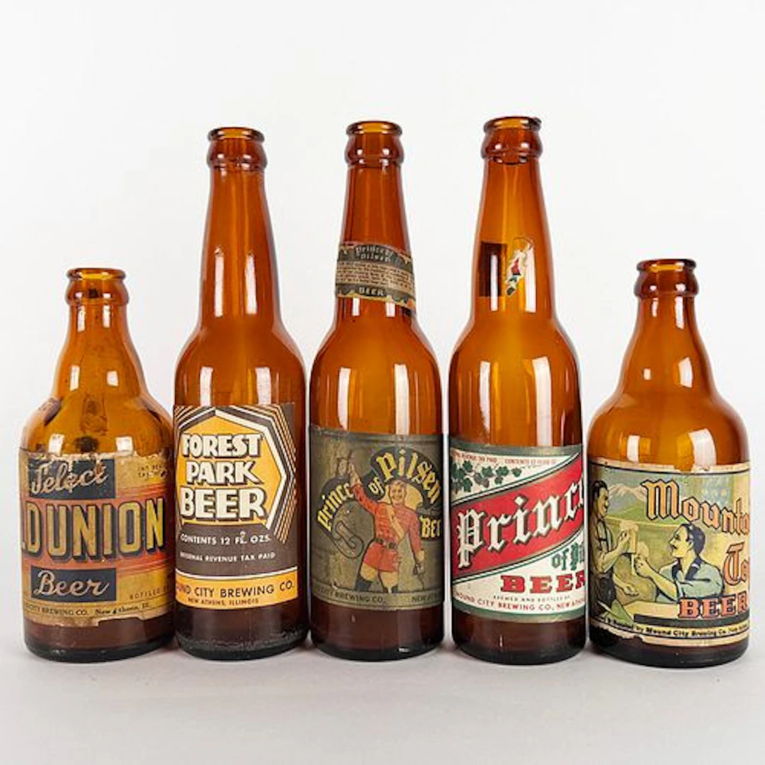 Five Mound City Labeled Bottles: Mountain Top, Old Union & More NEW ATHENS
