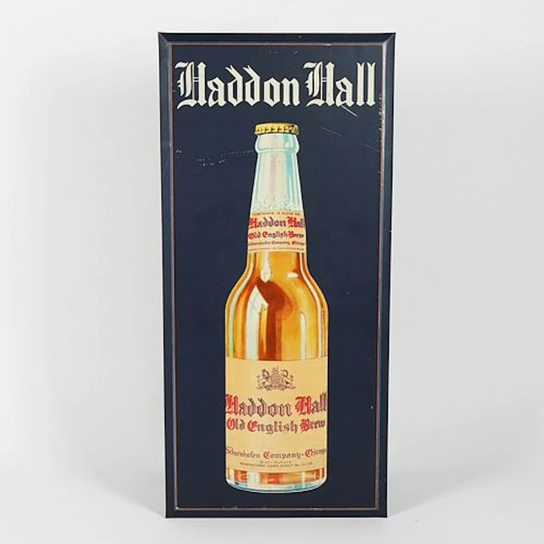 Haddon Hall Old English Brew TOC Advertising Sign Schoenhofen CHICAGO -RARE-