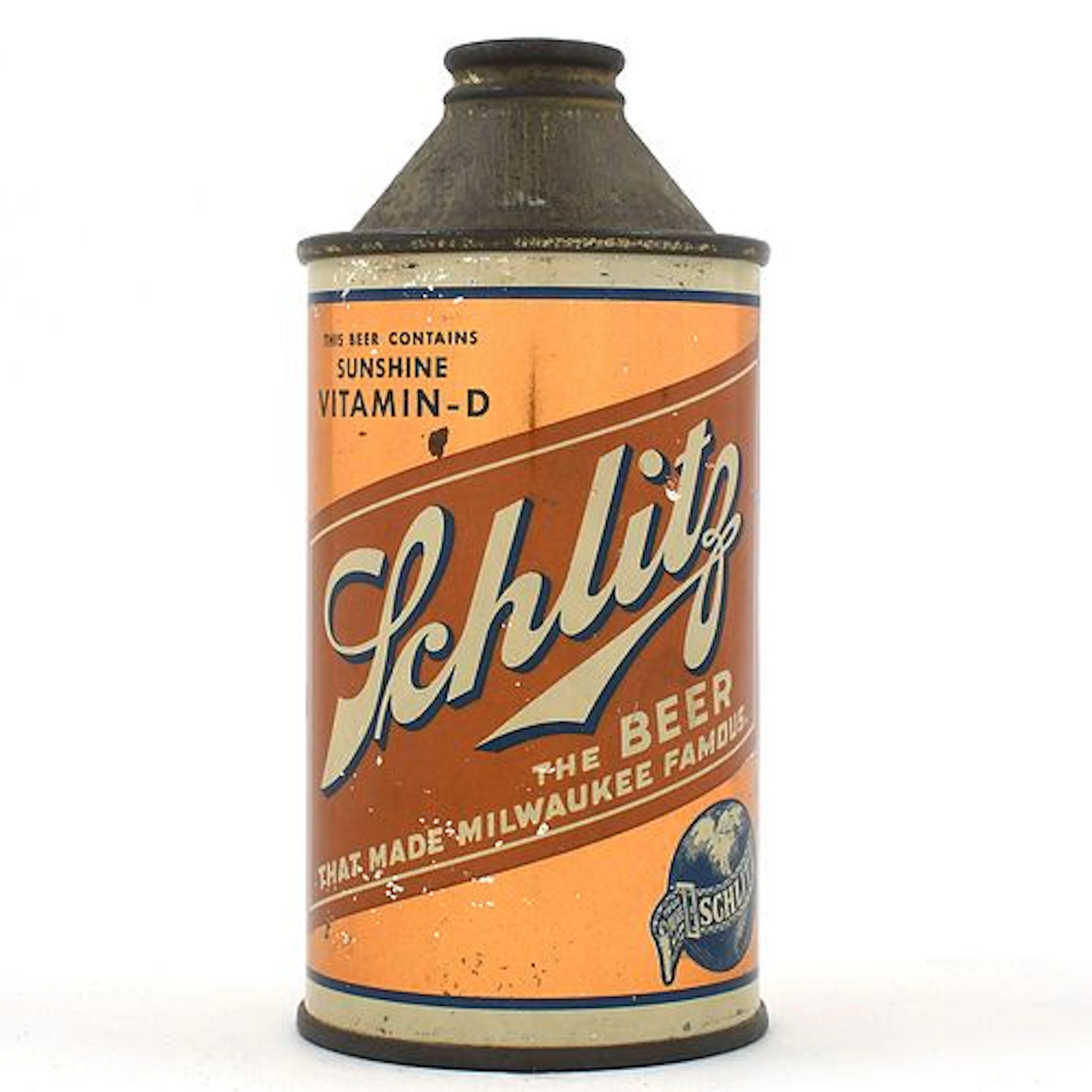 Schlitz Vitamin D Beer High Profile Cone Top NO ALC STATEMENT UNLISTED