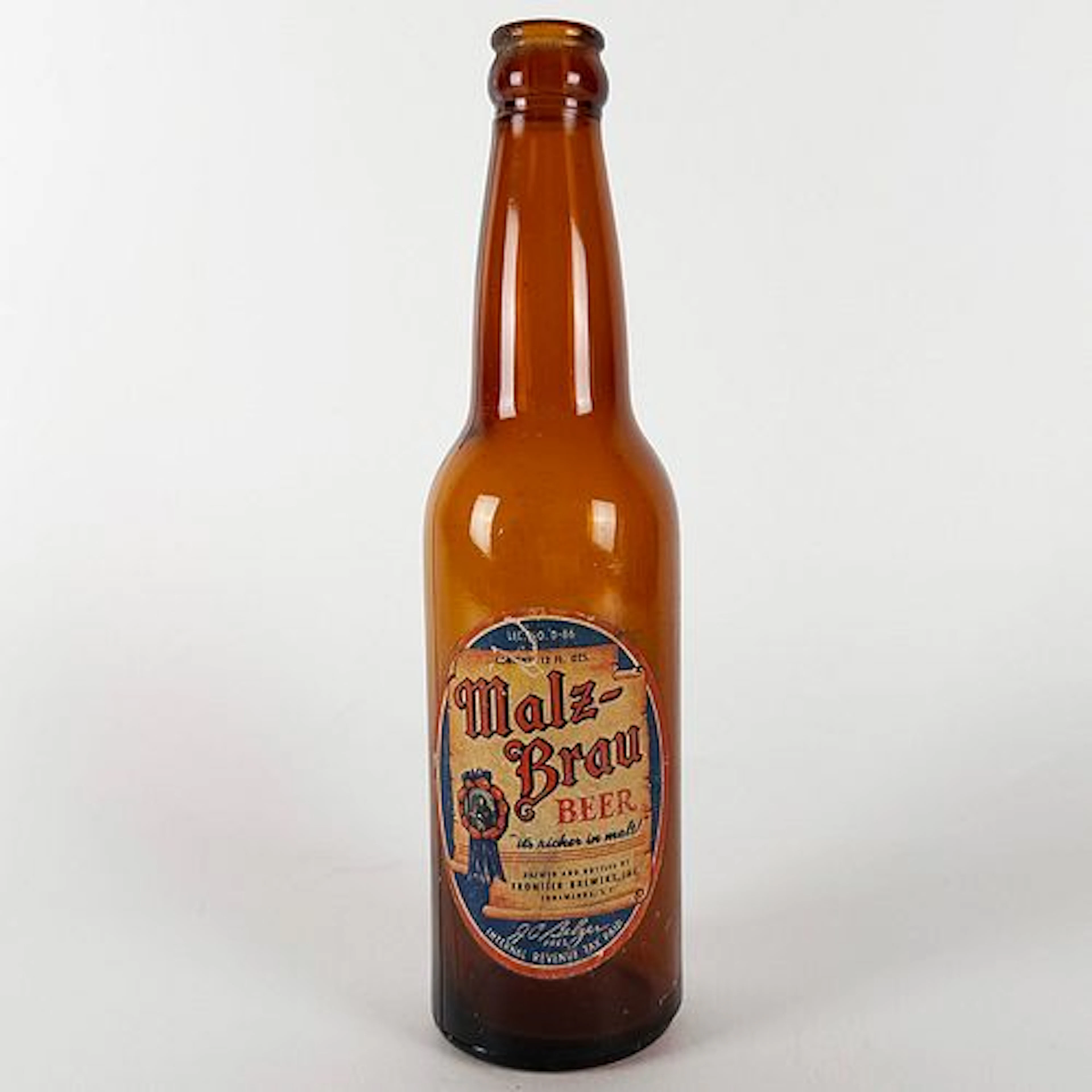 Malz-Brau Beer 12 oz. IRTP Amber Labeled Bottle FRONTIER TONAWANDA