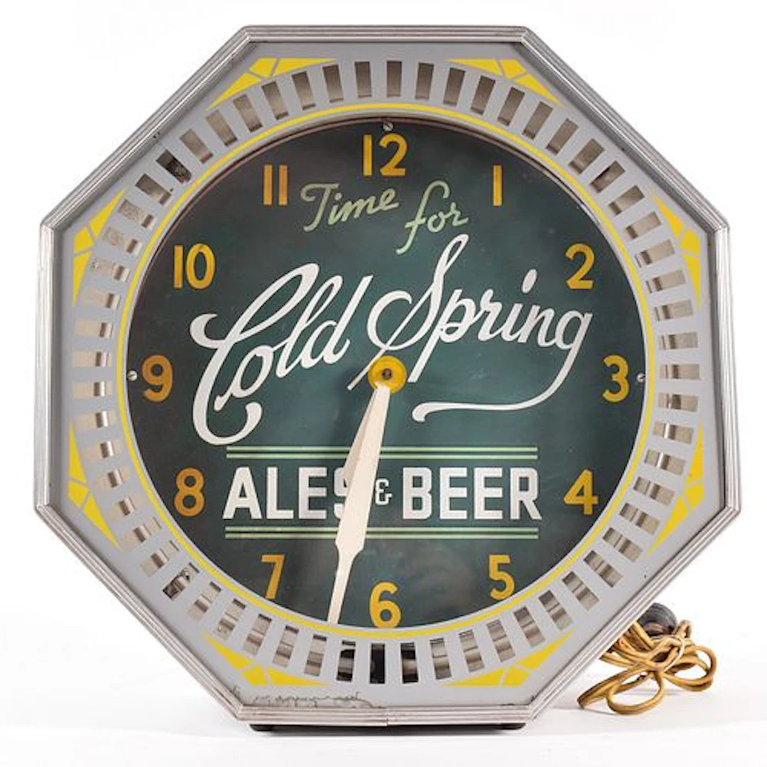 Cold Spring Ales Beer Spinner Neon Illuminated Clock EXCEPTIONAL