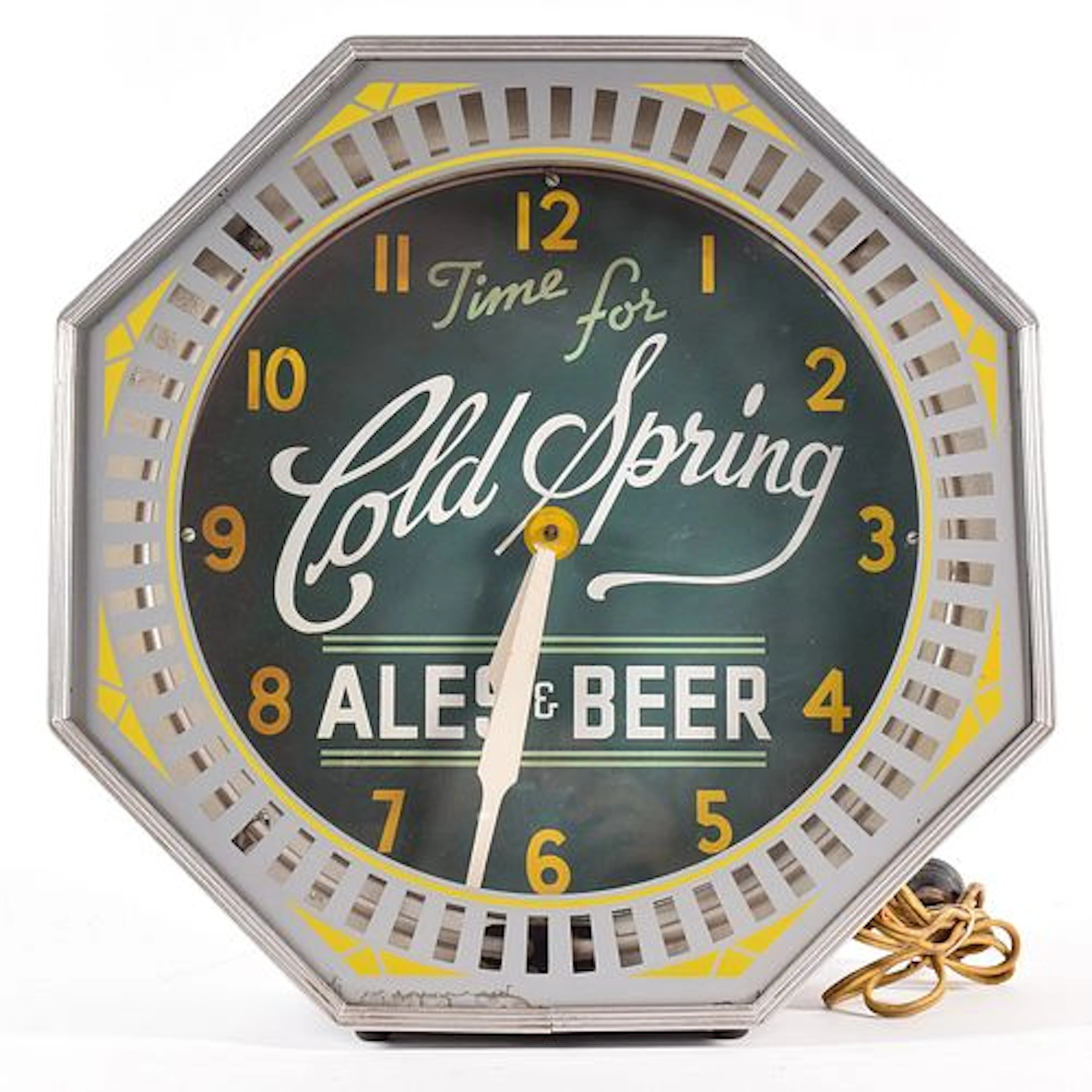 Cold Spring Ales Beer Spinner Neon Illuminated Clock EXCEPTIONAL