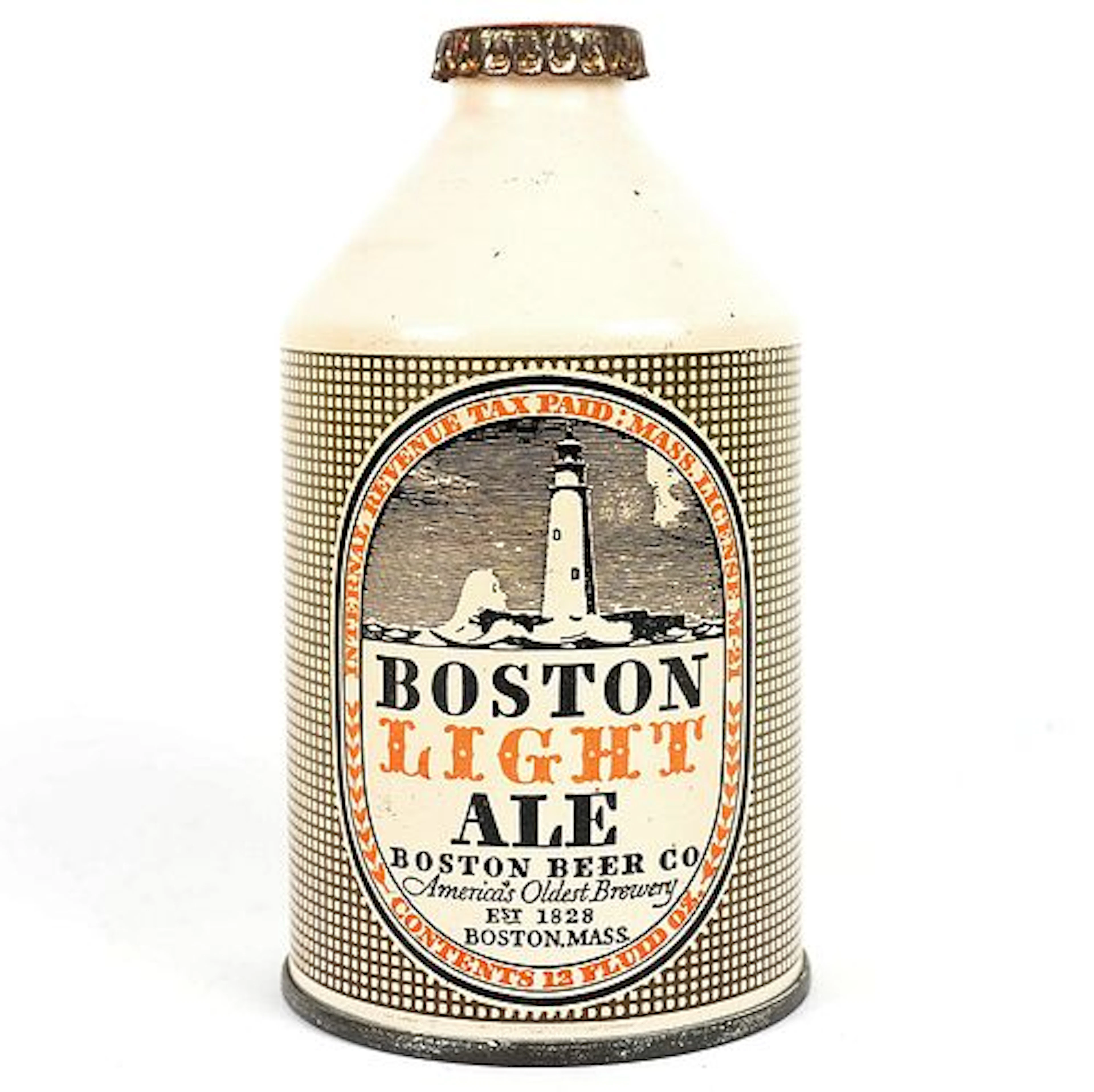 Boston Light Ale Crowntainer WHITE SPOUT BROWN JUG VARIATION — LIKELY UNIQUE —