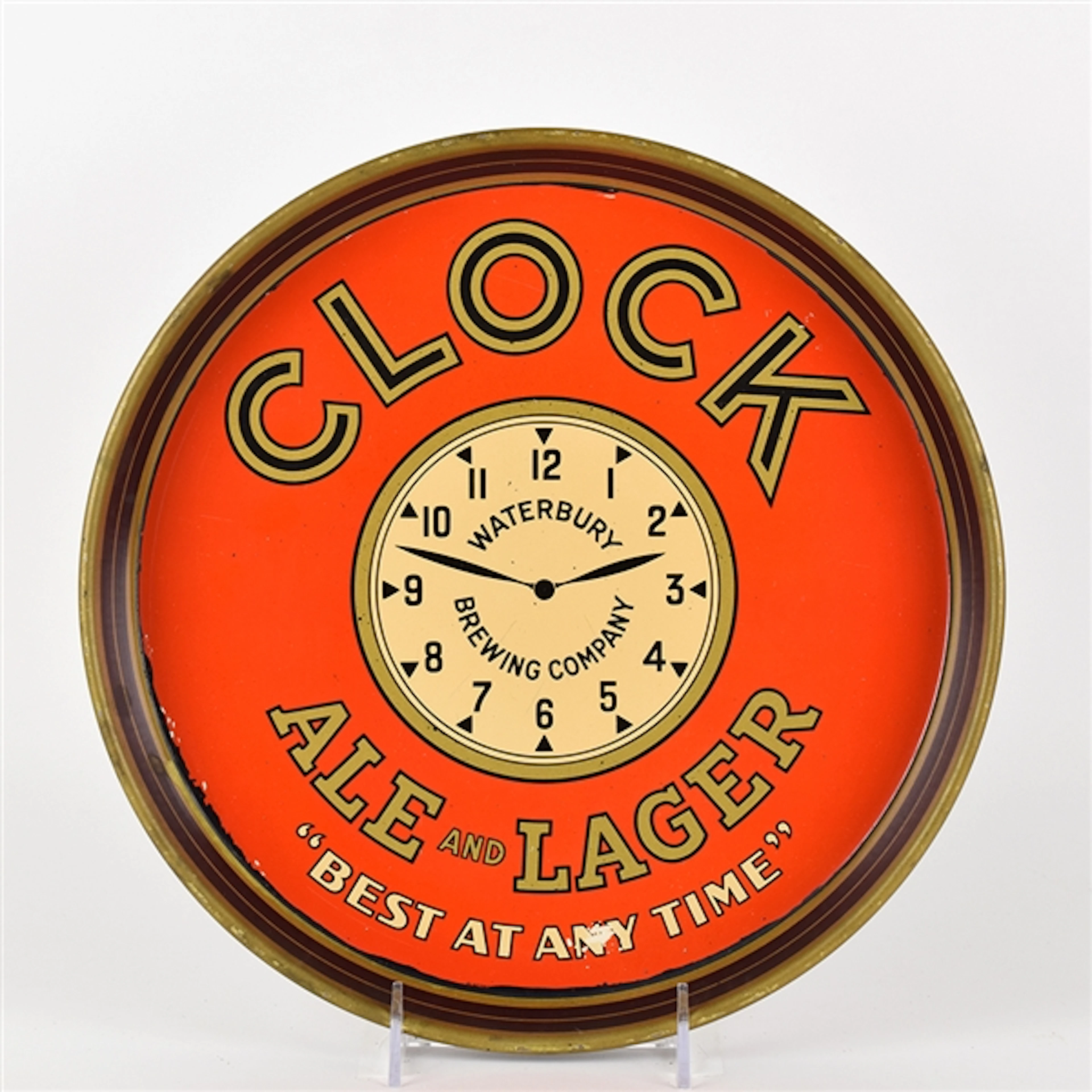 Clock Ale and Lager 1930s Serving Tray