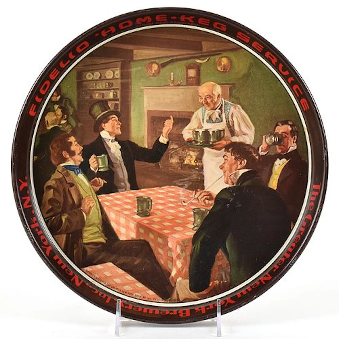 Fidelio Home-Keg Service 1940s Tavern Scene Serving Tray