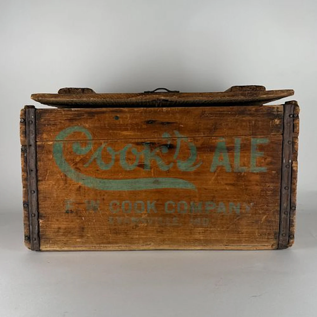Cook's Ale Wooden Shipping Crate, Evansville, Indiana