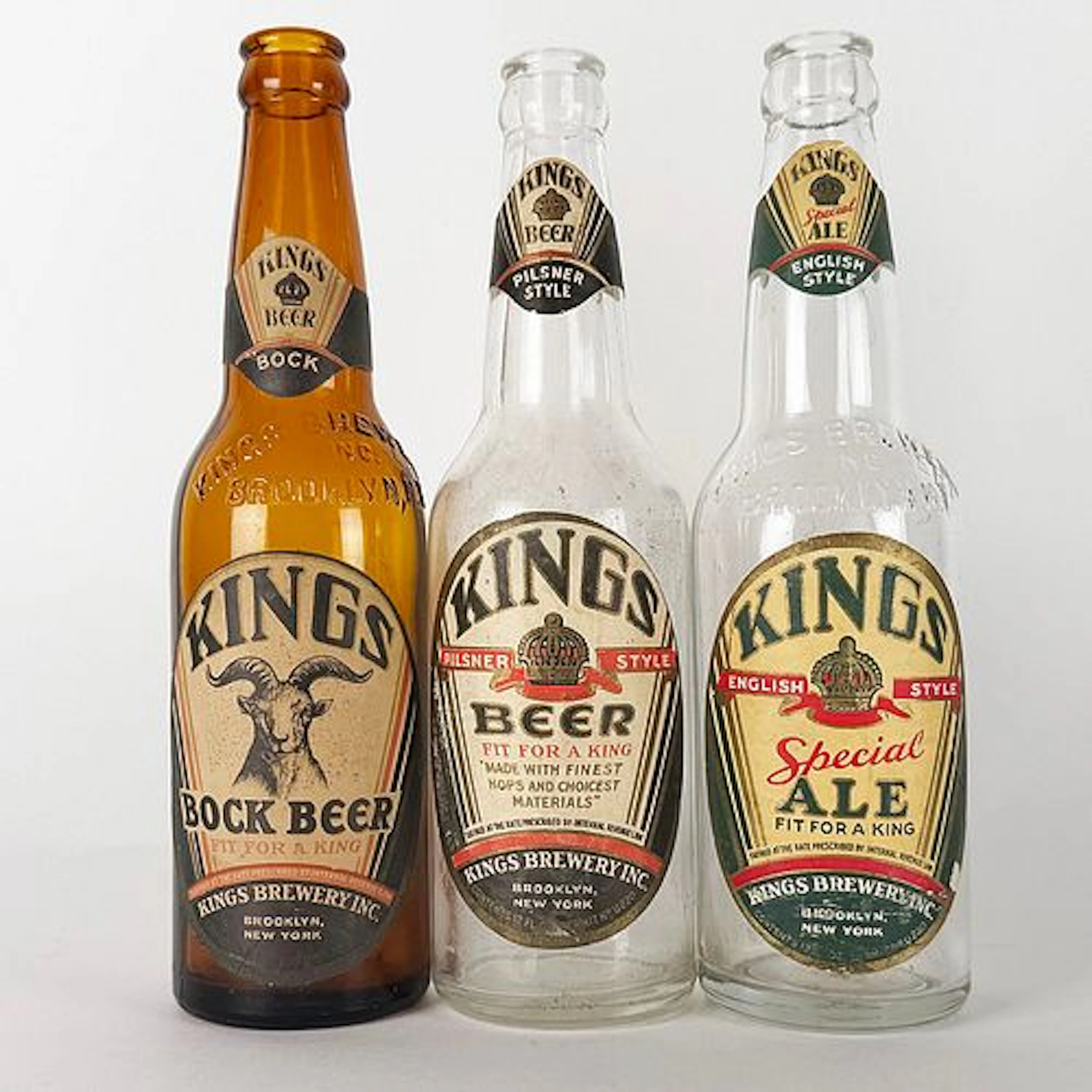Three Kings Labeled Bottles: Bock, Pilsner & Special Ale BROOKLYN NEW YORK