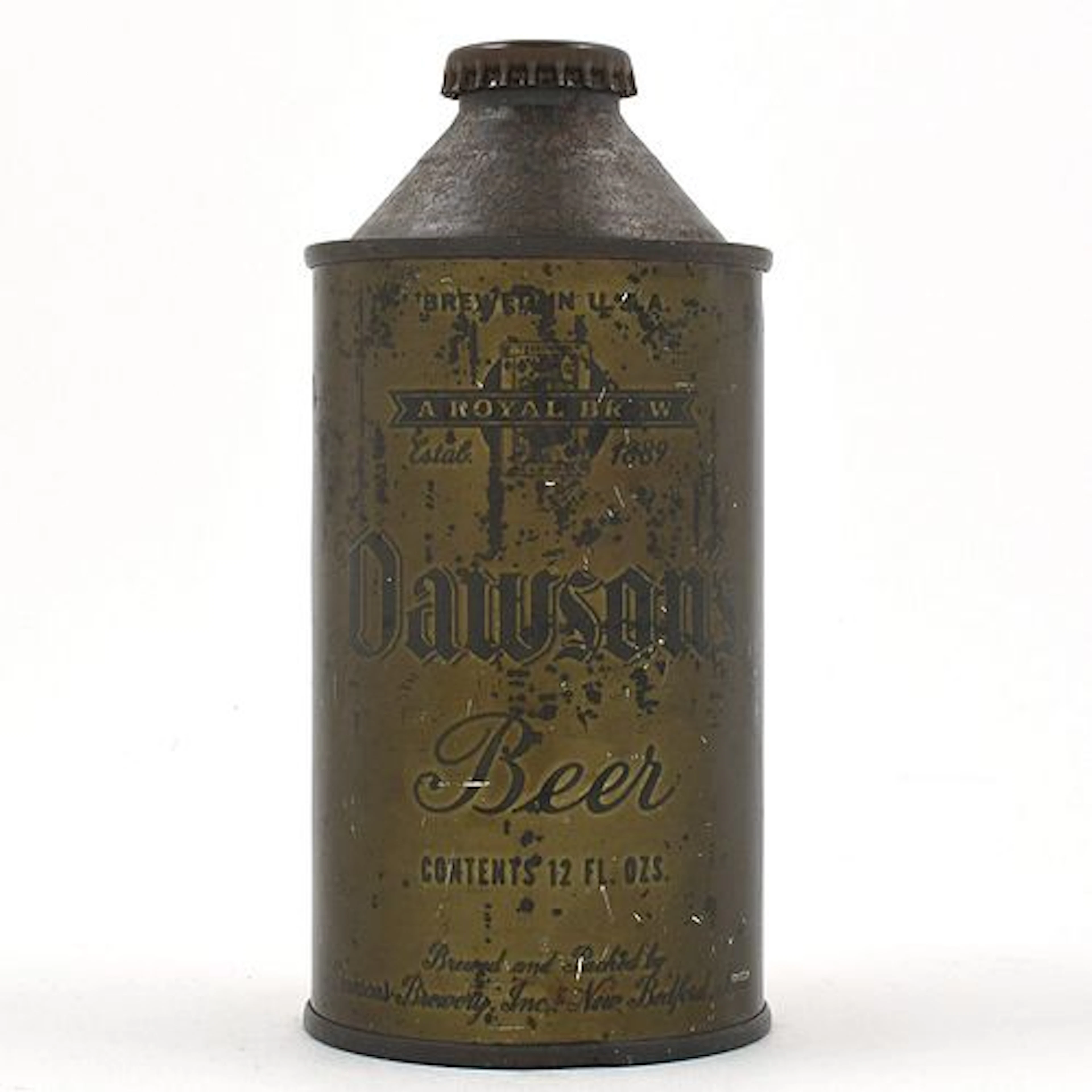 Dawsons Beer OLIVE DRAB Cone Top UNLISTED ULTRA RARE