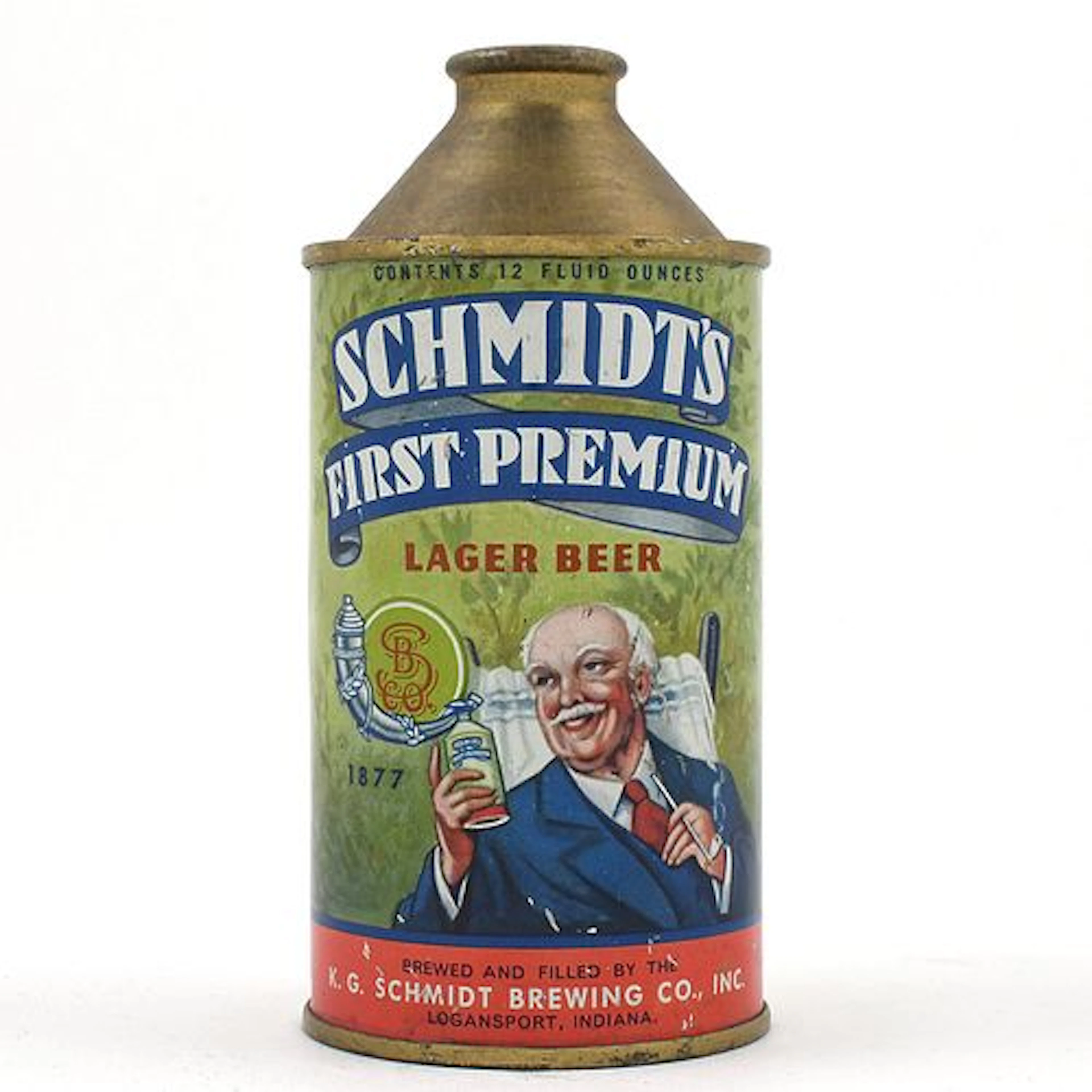 Schmidts First Premium Beer Cone Top 1877 DATE 183-32