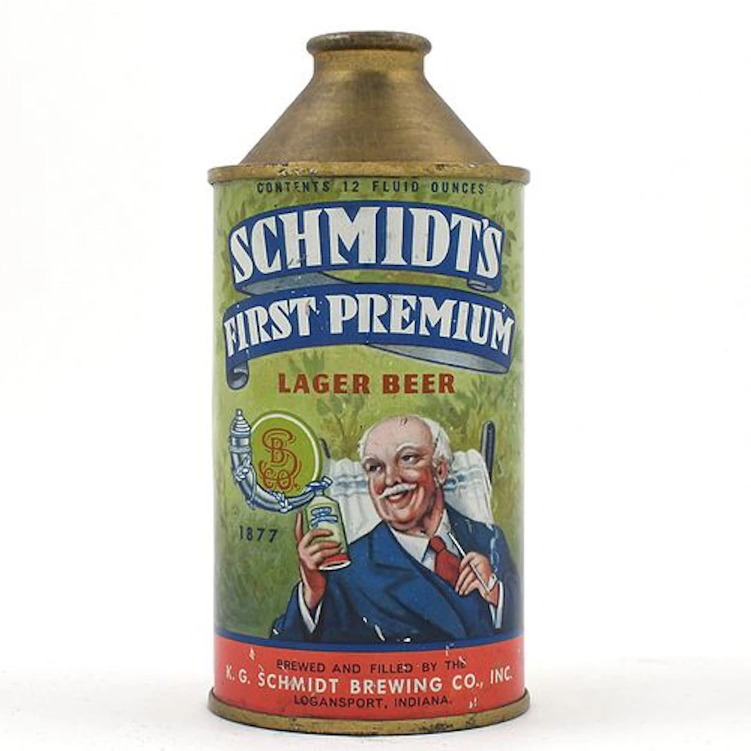 Schmidts First Premium Beer Cone Top 1877 DATE 183-32