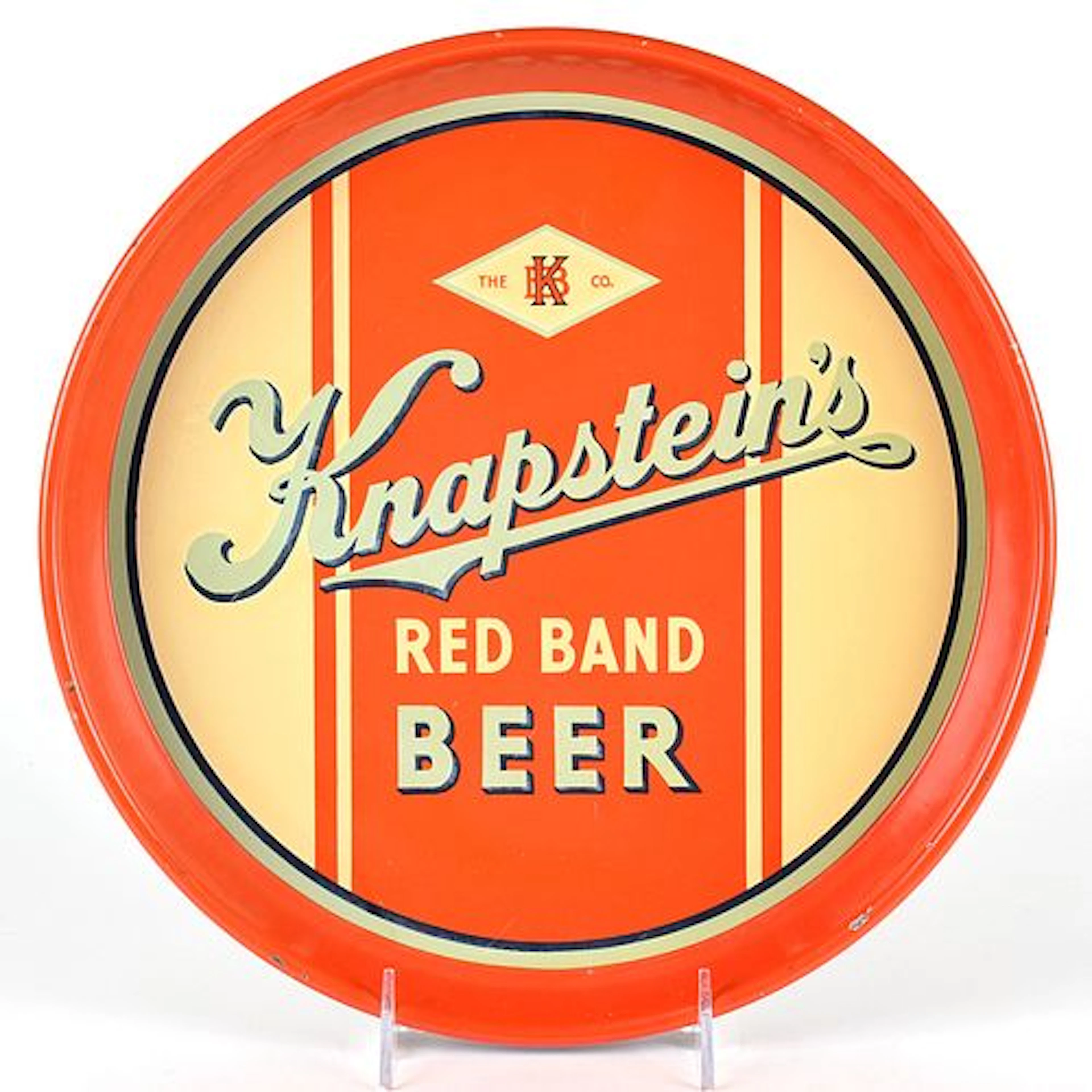 Knapsteins Red Band Beer 1940s 12" Serving Tray EXCEPTIONAL