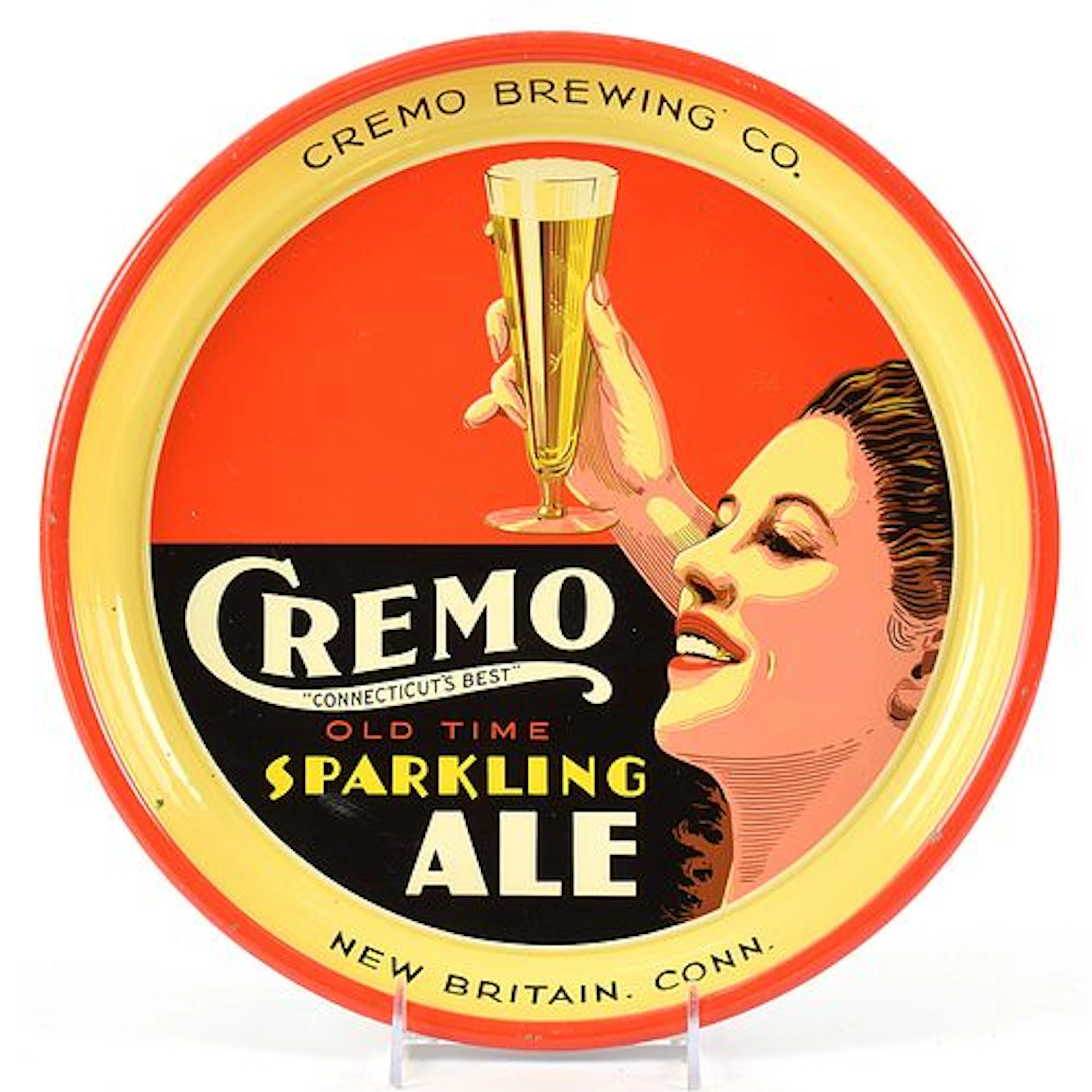 Cremo Sparkling Ale 1930s Serving Tray WOMAN