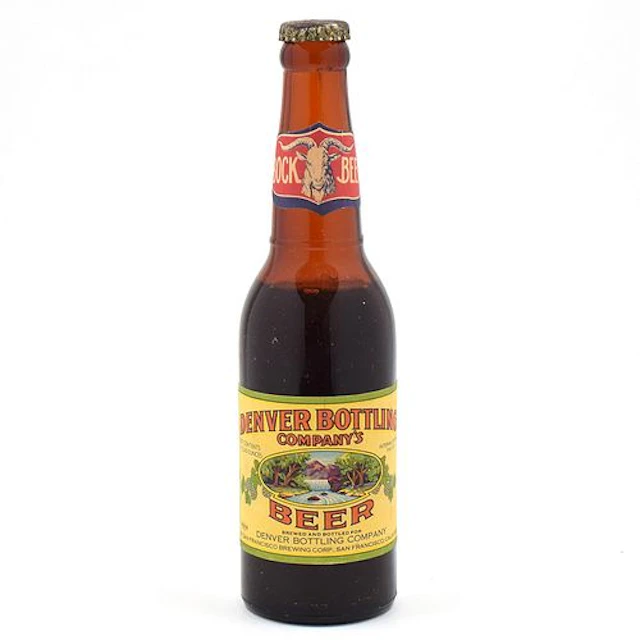 Denver Bottling Company Bock Beer 1930s Long Neck Bottle FULL MOUNTAIN STREAM
