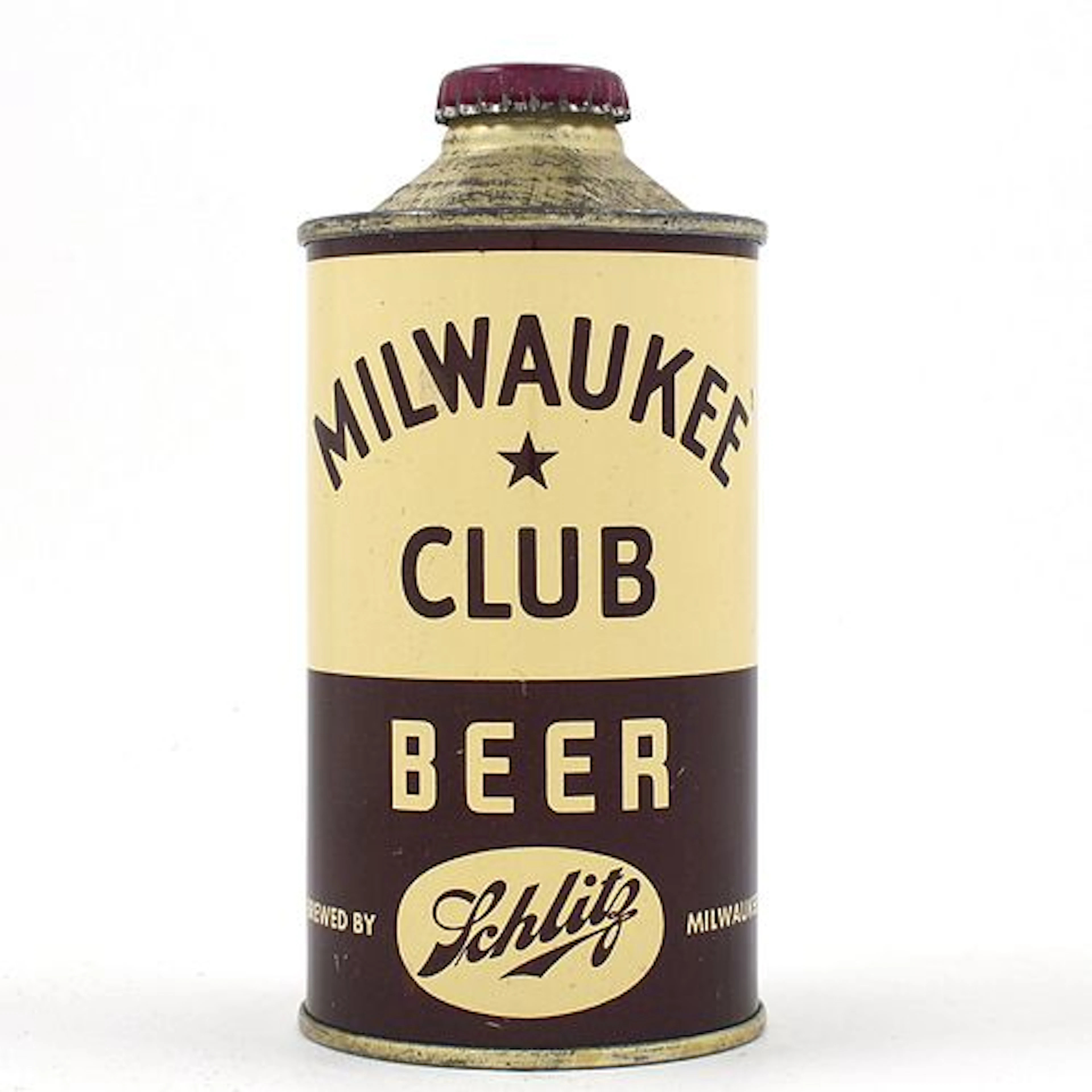 Milwaukee Club Beer Cone Top NO ADDRESS OR ALC 173-28 EXCEPTIONAL