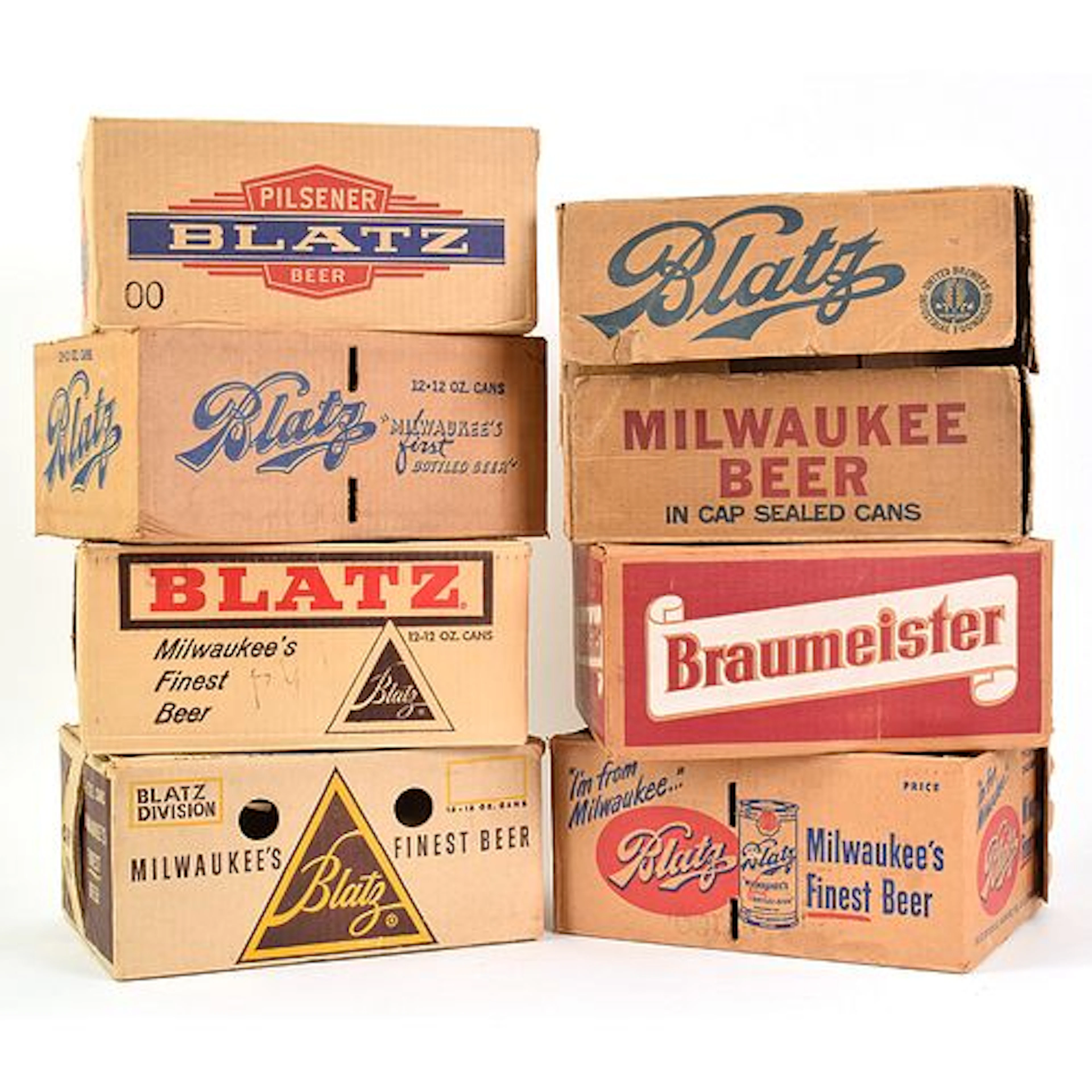 Cardboard Beer Can Cartons-Carriers Vintage 1930s-1950s LOT OF 7