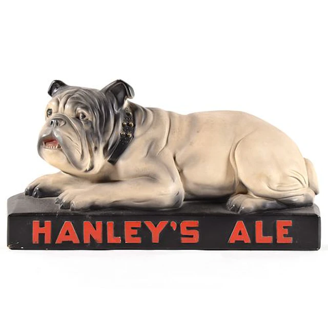 Hanleys Ale 3D Bulldog Back Bar Statue OUTSTANDING