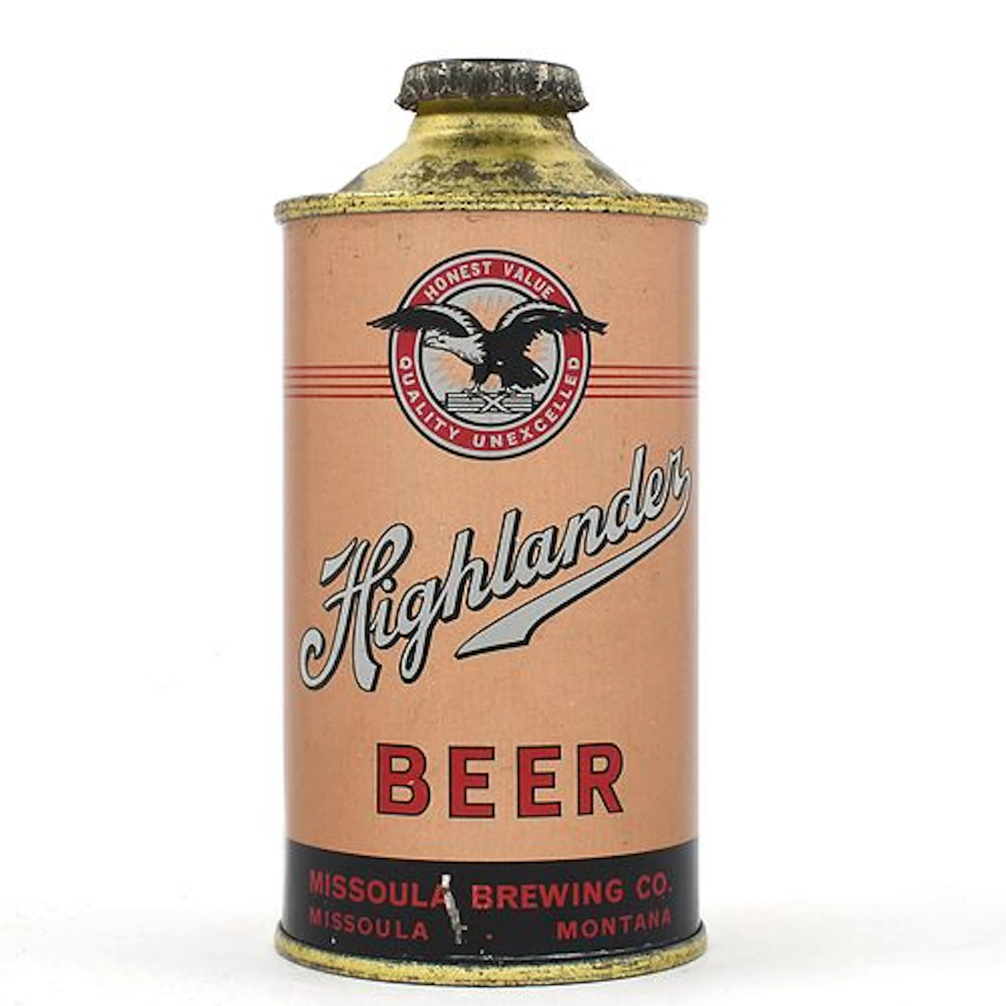 Highlander Beer Cone Top NO 4 PERCENT 168-27 EXCELLENT