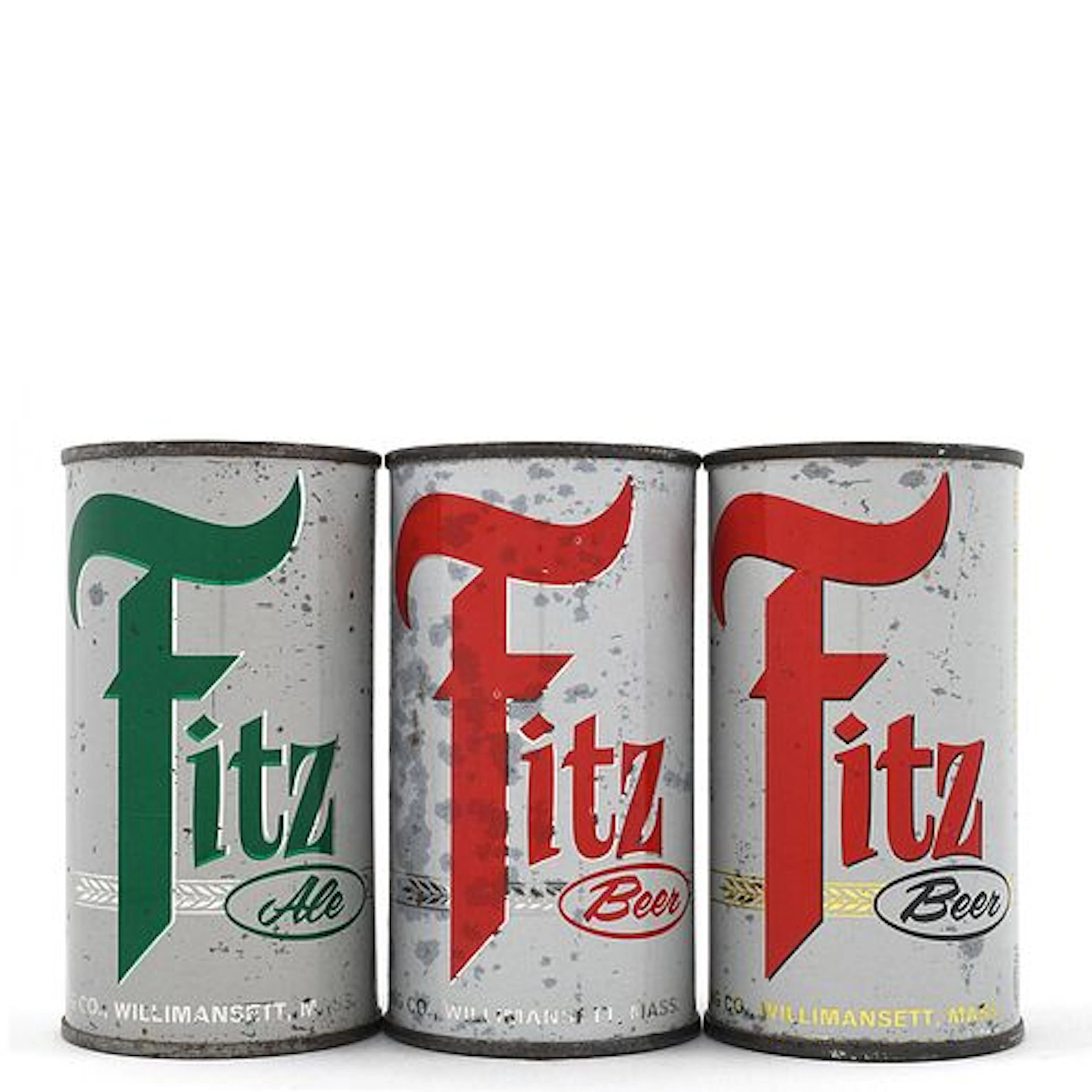 Fitz Ale and Beer Flat Tops WILLIMANSETT LOT OF 3 DIFF 64-12 64-13 64-14