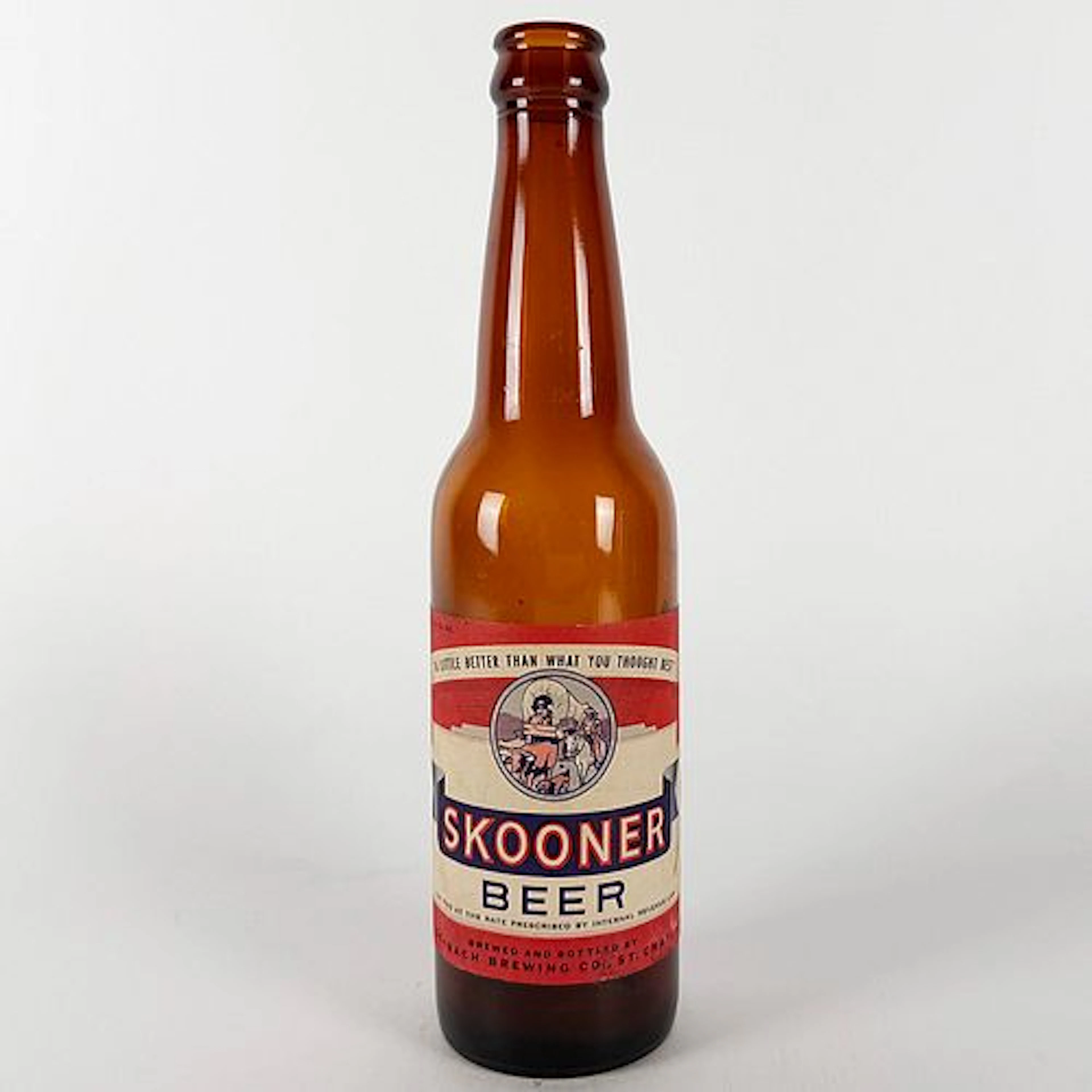 Skooner Beer IRTP Amber Labeled Bottle FISCHBACH ST. CHARLES
