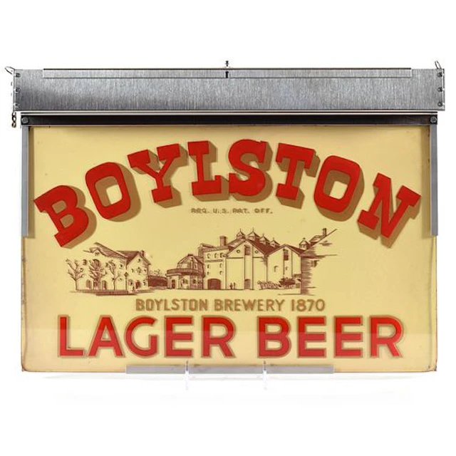 Boylston Lager Beer Factory Scene Gillco Illuminated Hanging Sign