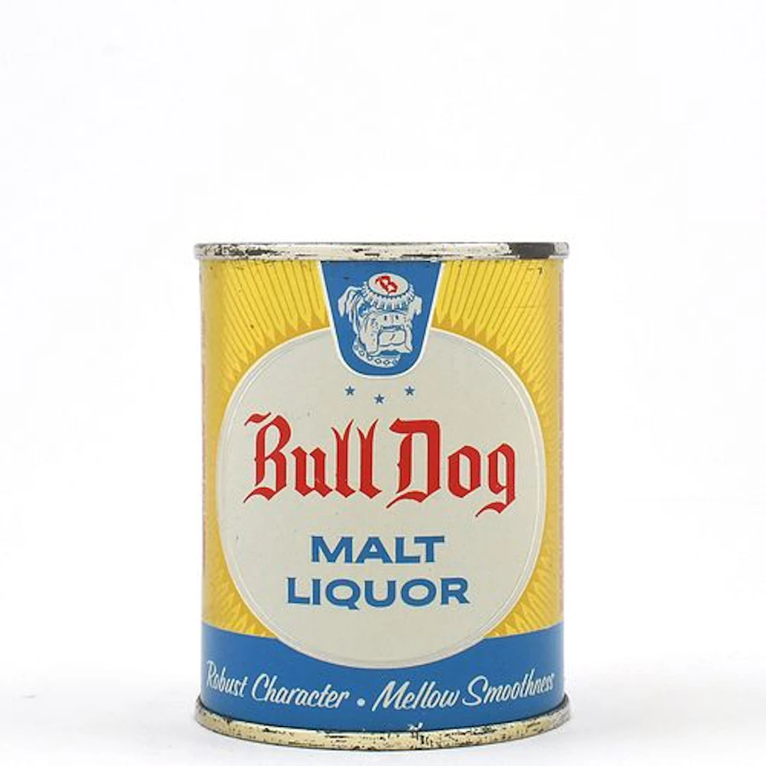 Bull Dog Malt Liquor 8 Ounce Flat Top ATLAS 239-13 EXCELLENT