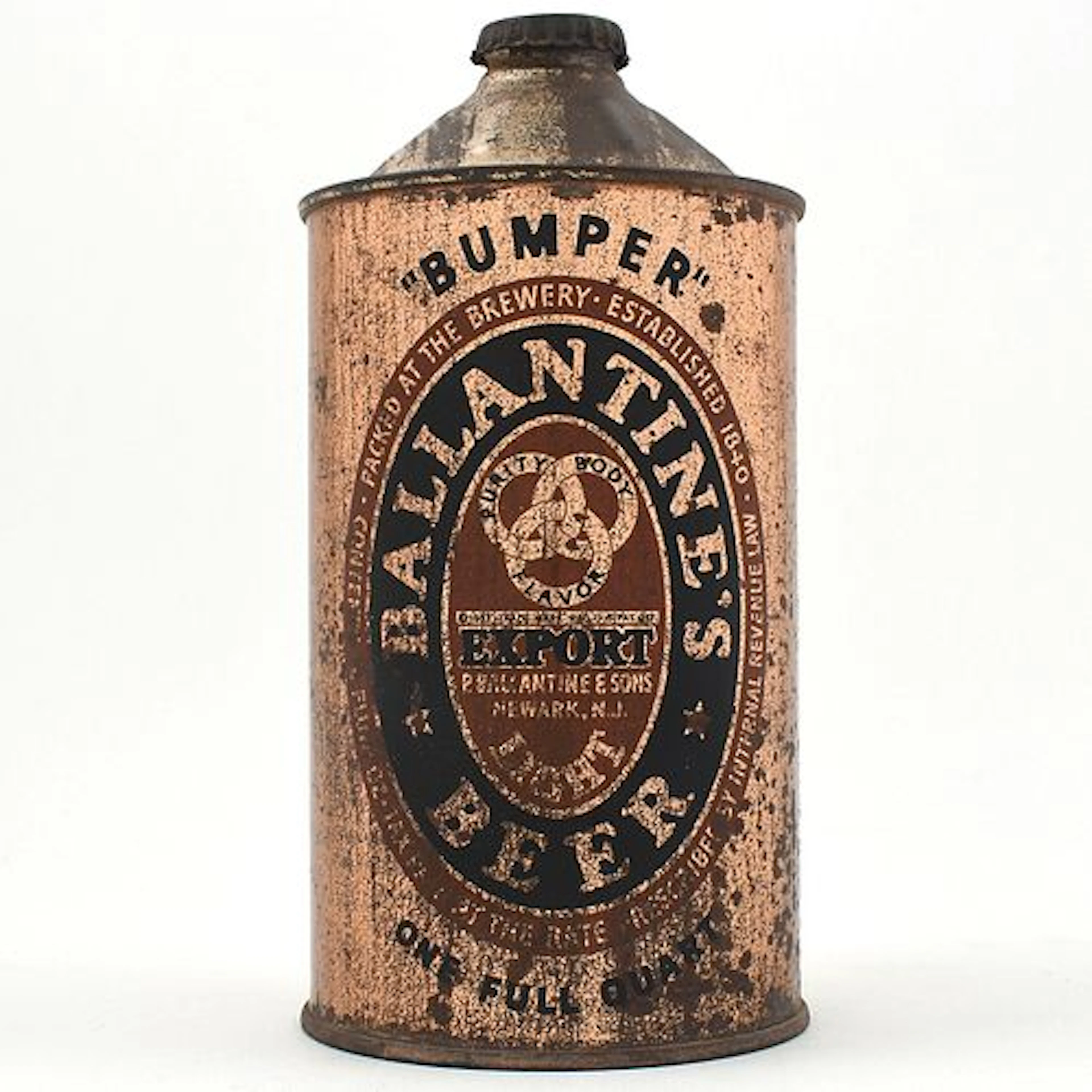 Ballantines Beer Quart Cone Top BREWS NO LOGO BELOW LIST UNLISTED