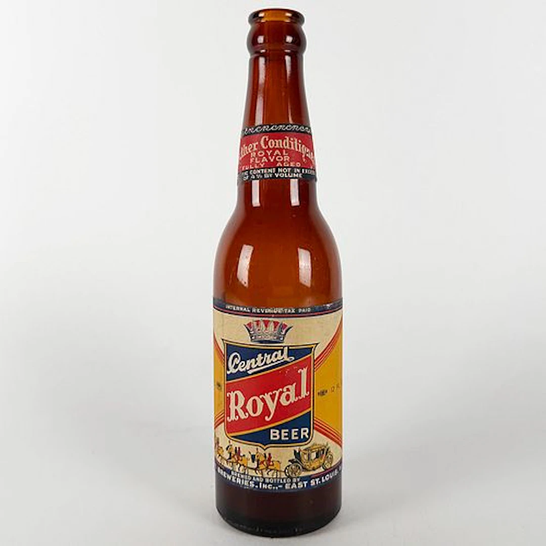 Central Royal Beer 12 oz. IRTP Labeled Bottle EAST ST. LOUIS