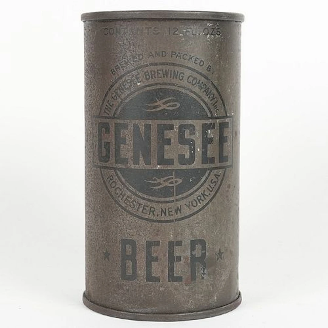Genesee Withdrawn Free Camouflage Olive Drab Flat Top Can 69-29 -RARE WWII-