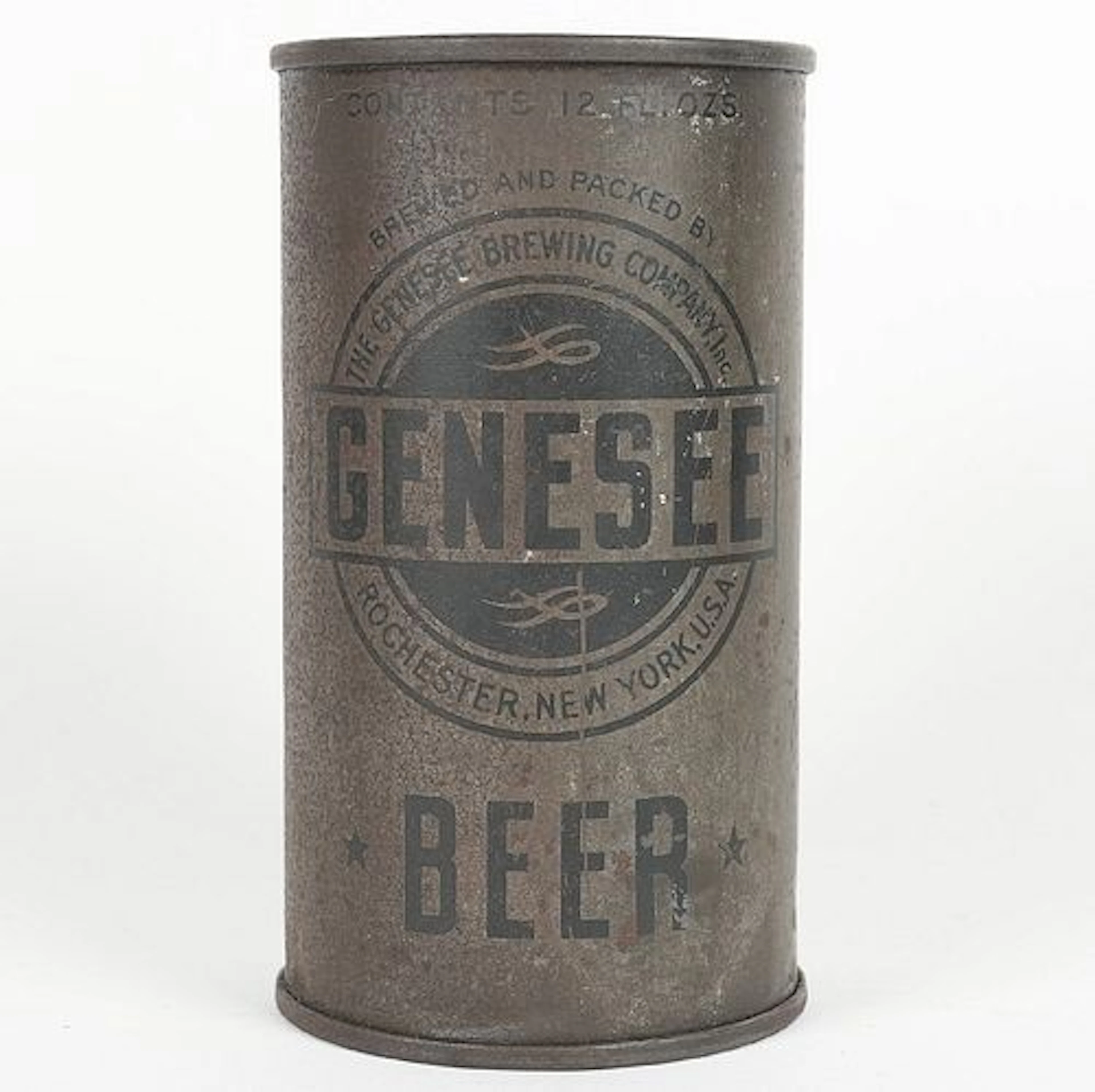 Genesee Withdrawn Free Camouflage Olive Drab Flat Top Can 69-29 -RARE WWII-