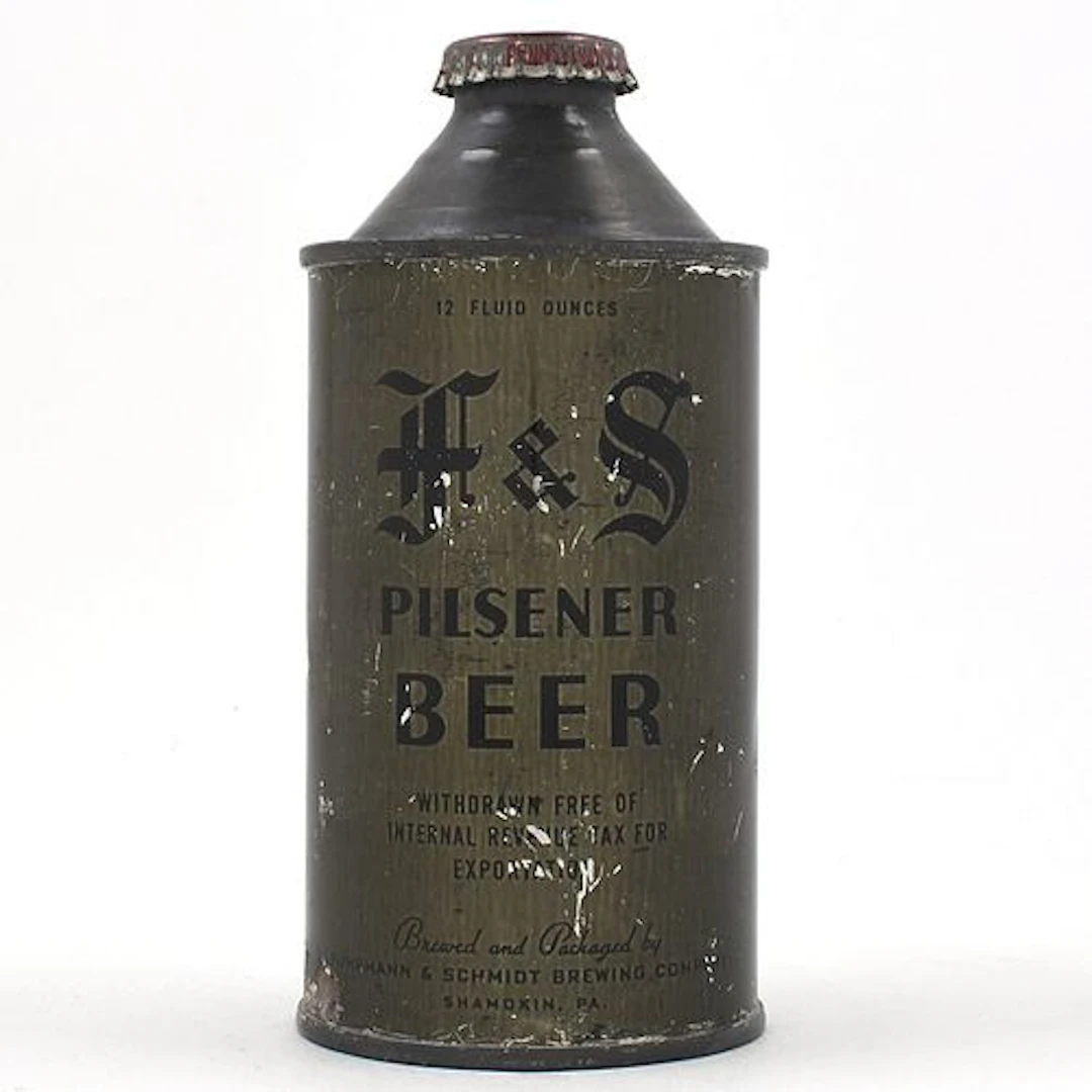 F and S Beer Olive Drab Cone Top 164-10 RARE