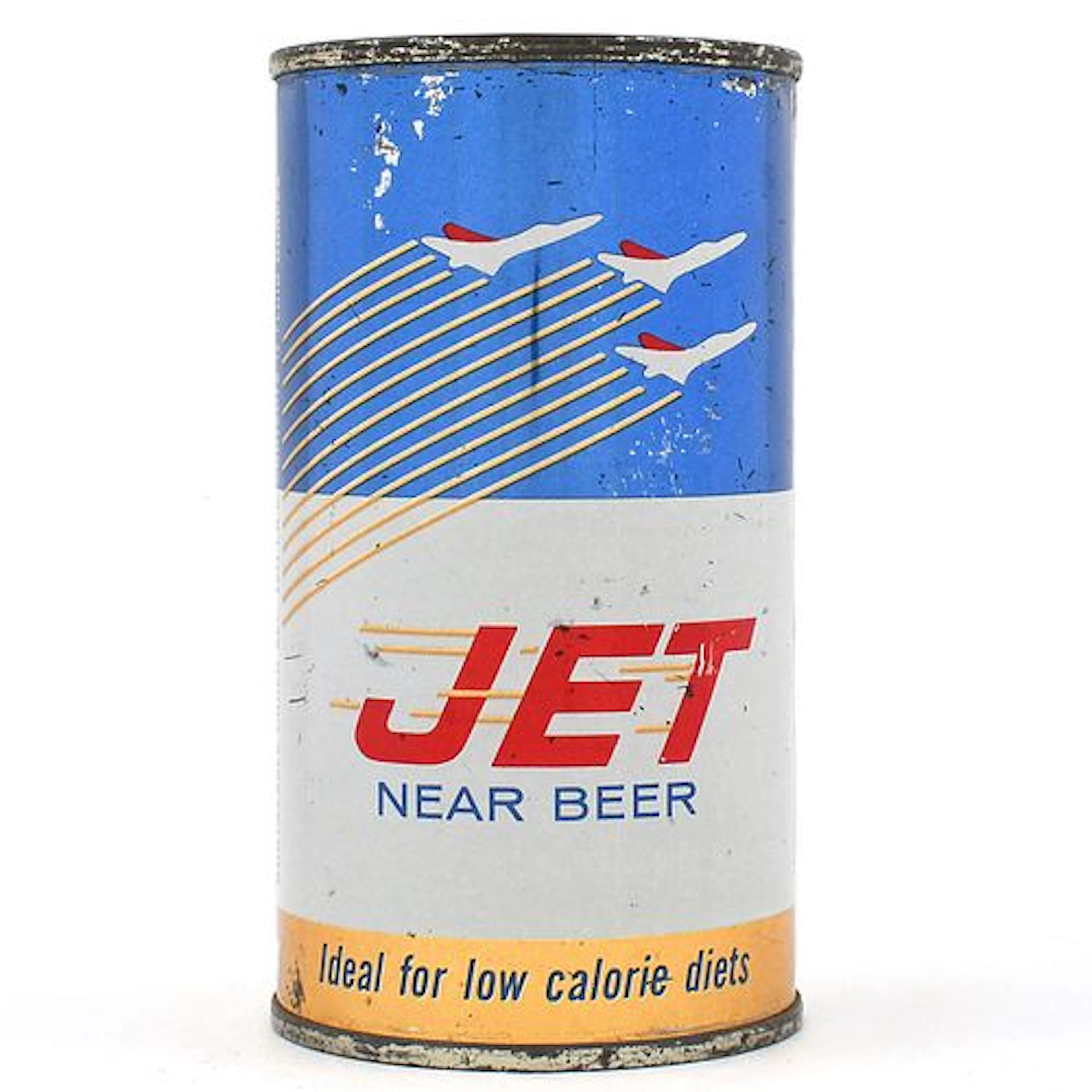 Jet Near Beer Bank Lid Flat Top NO MFR VANITY LID LIGHTER BLUE 86-35