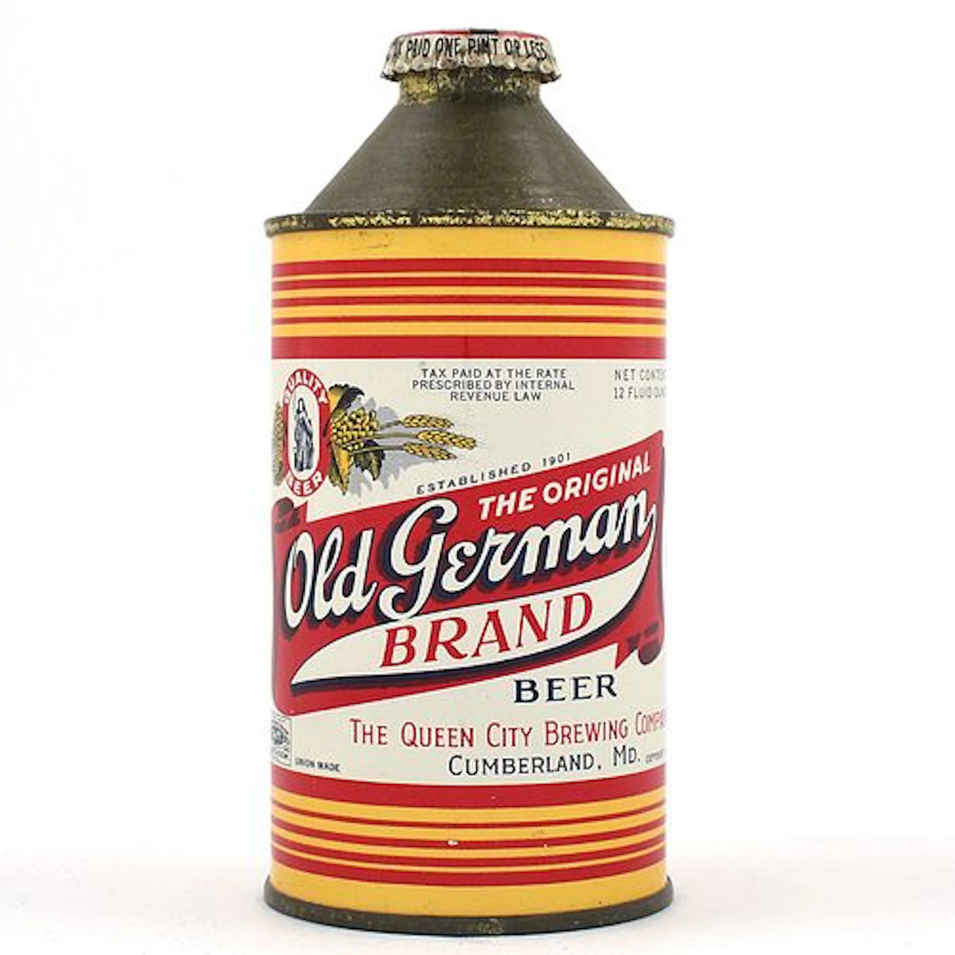 Old German Beer Cone Top IRTP NO ALC 176-16 EXCEPTIONAL