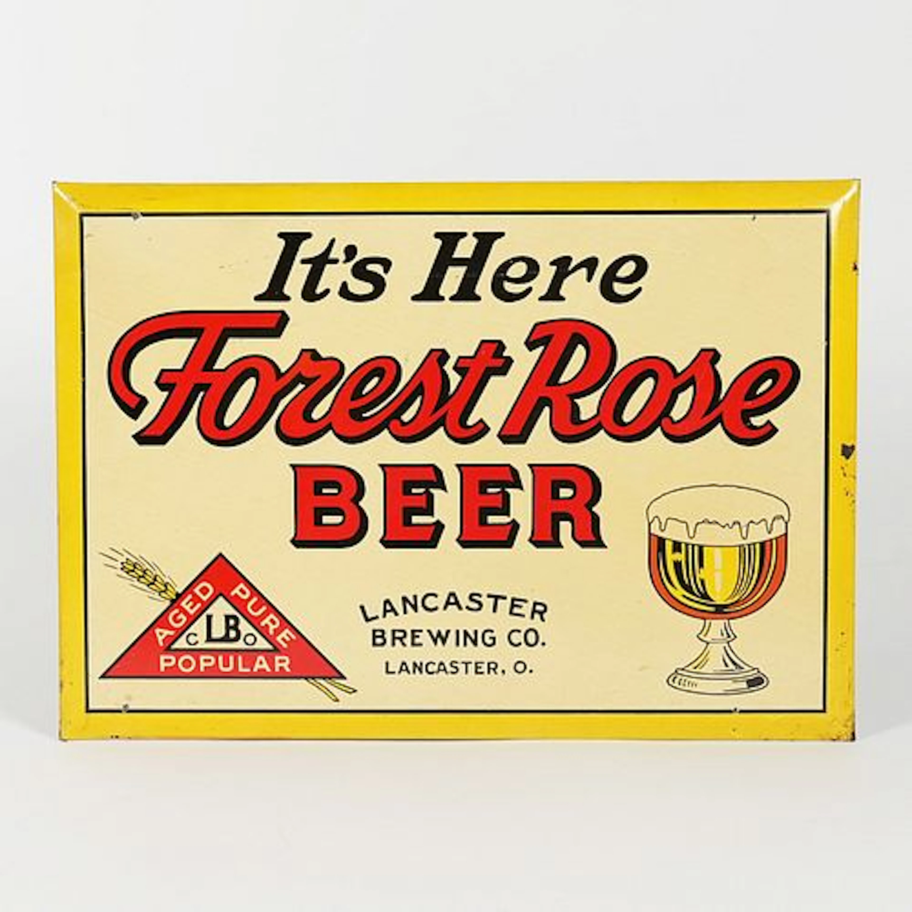 Forest Rose Beer TOC Advertising Sign LANCASTER OHIO -RARE-