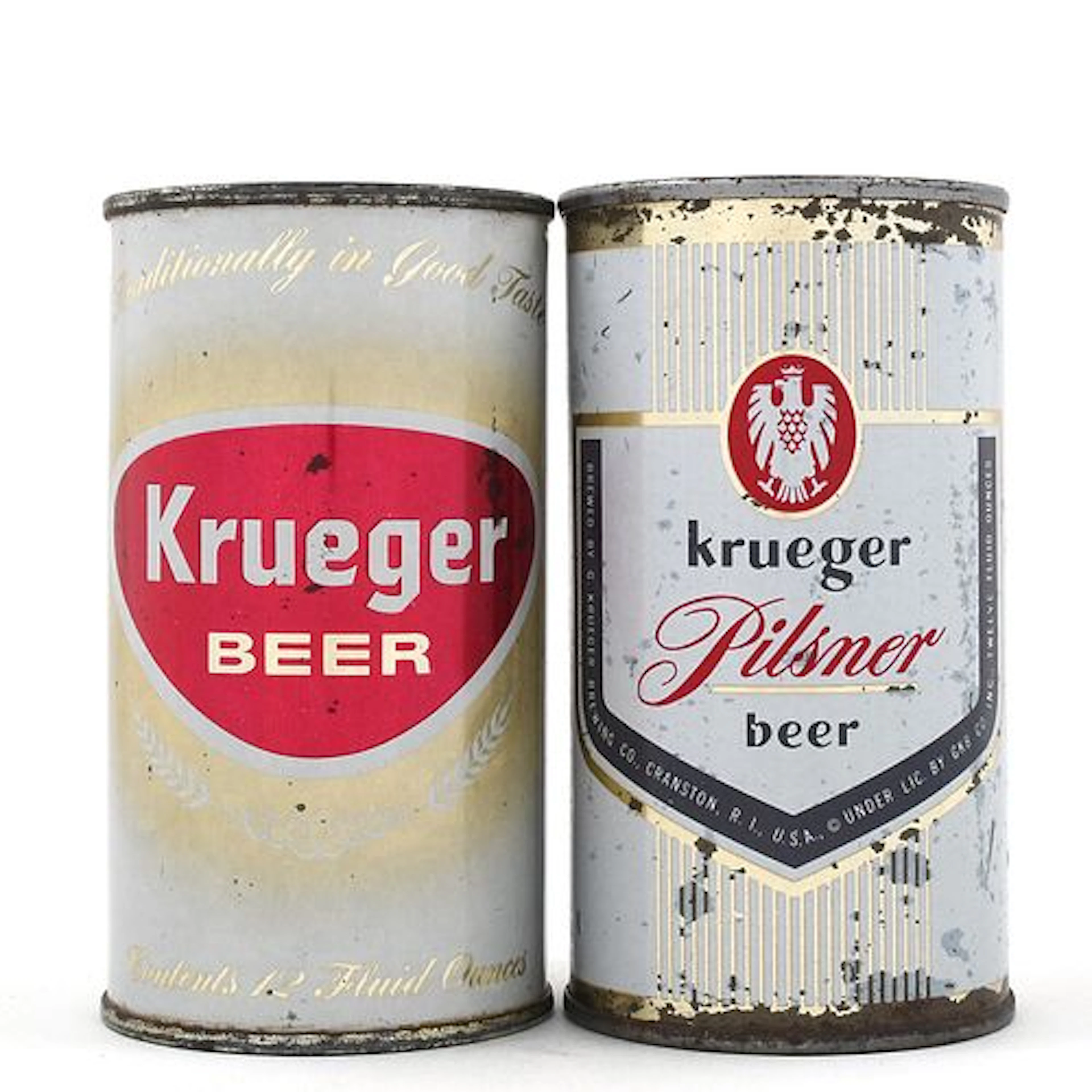 Krueger Beer Flat Tops CRANSTON LOT OF 2 DIFF 90-32 90-35
