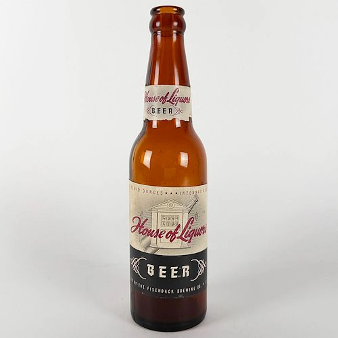 House of Liquors Beer IRTP Amber Labeled Bottle FISCHBACK ST. CHARLES
