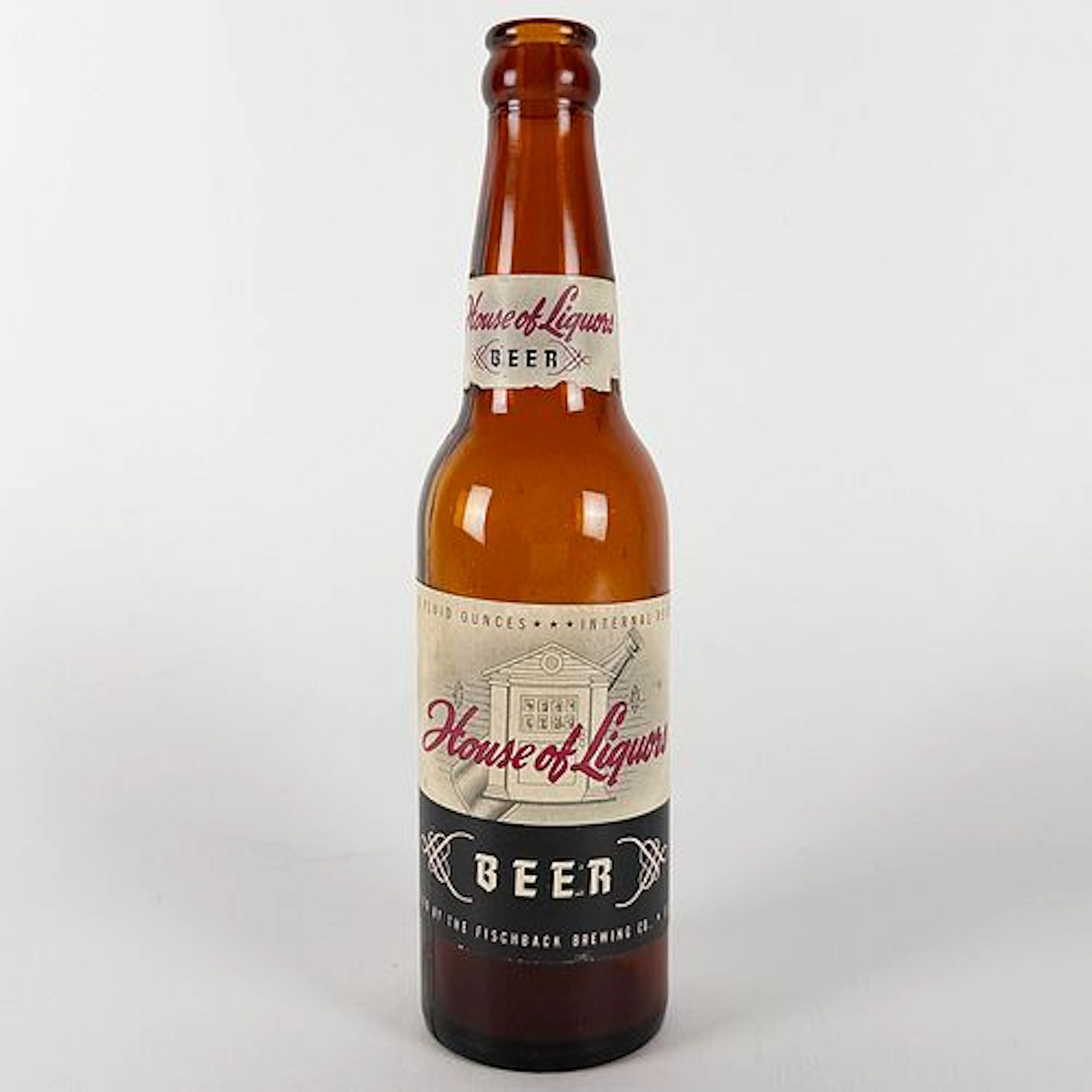 House of Liquors Beer IRTP Amber Labeled Bottle FISCHBACK ST. CHARLES