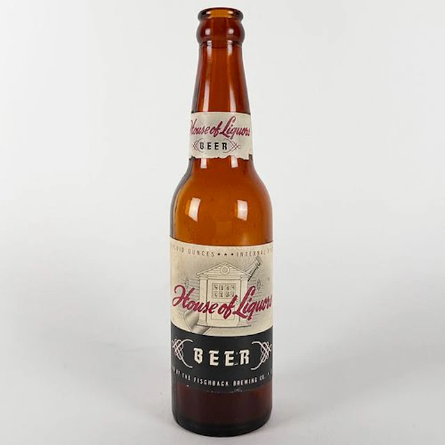 House of Liquors Beer IRTP Amber Labeled Bottle FISCHBACK ST. CHARLES