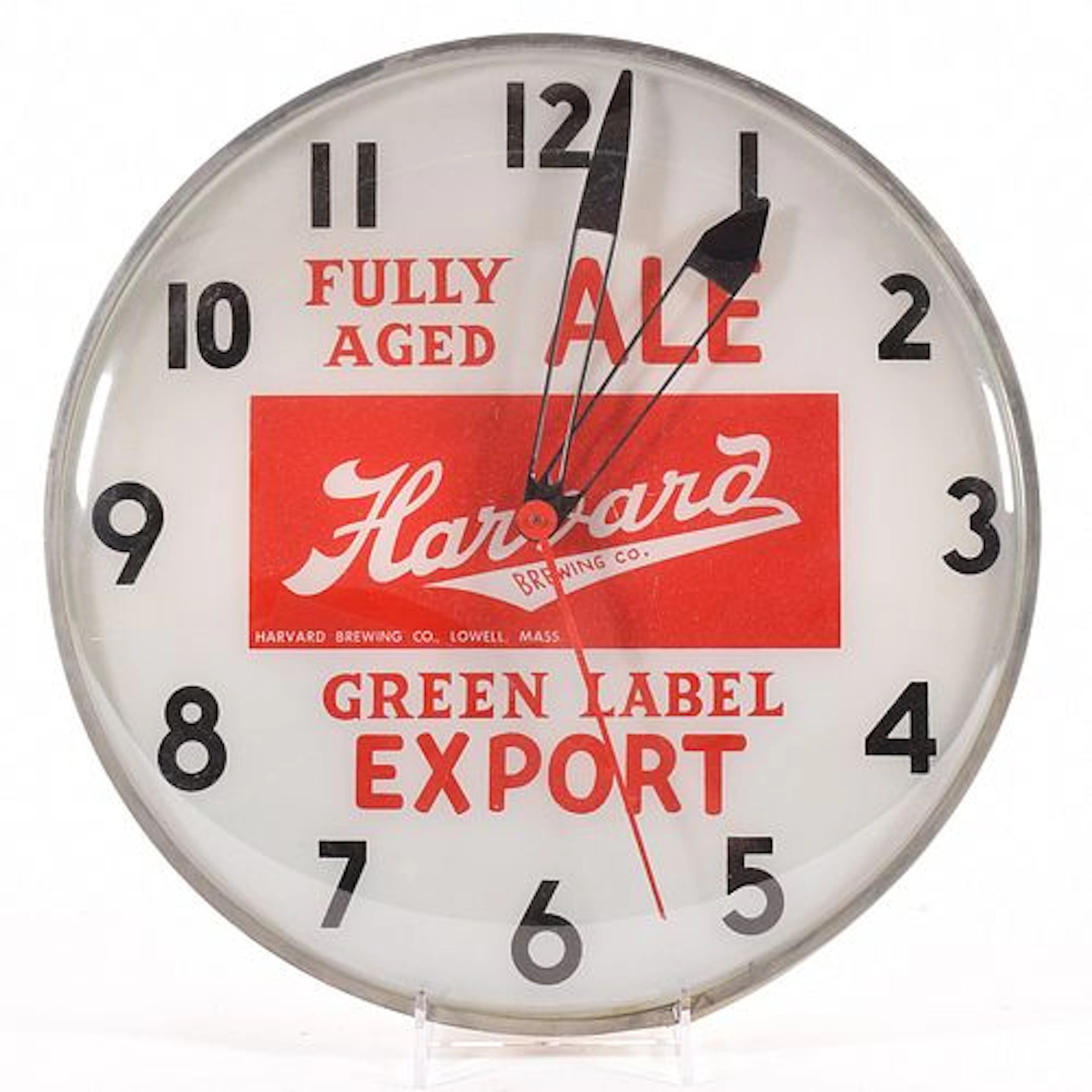 Harvard Green Label Export Fully Aged Ale Illuminated Clock RON BAIRD RARE