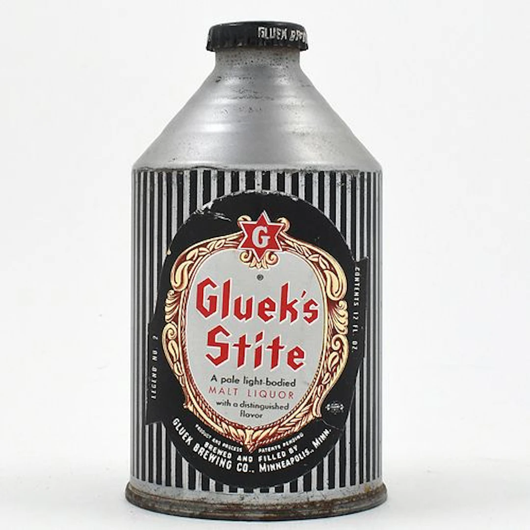 Glueks Stite Malt Liquor Paper Label Crowntainer 194-28 EXCELLENT