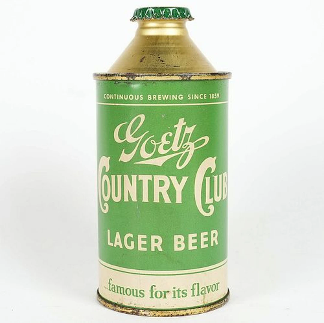 Goetz Country Club Lager Beer Cone Top DNCMT 4 PERCENT 165-18