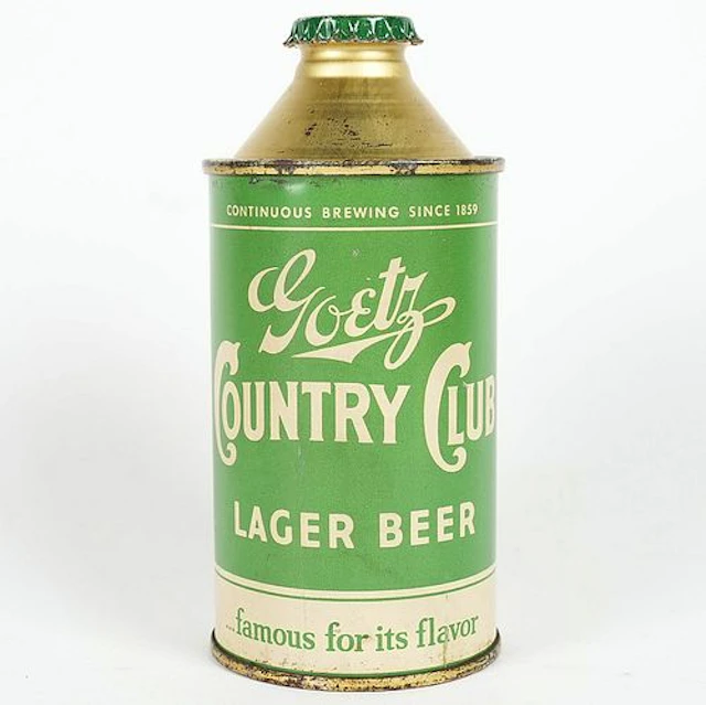 Goetz Country Club Lager Beer Cone Top DNCMT 4 PERCENT 165-18