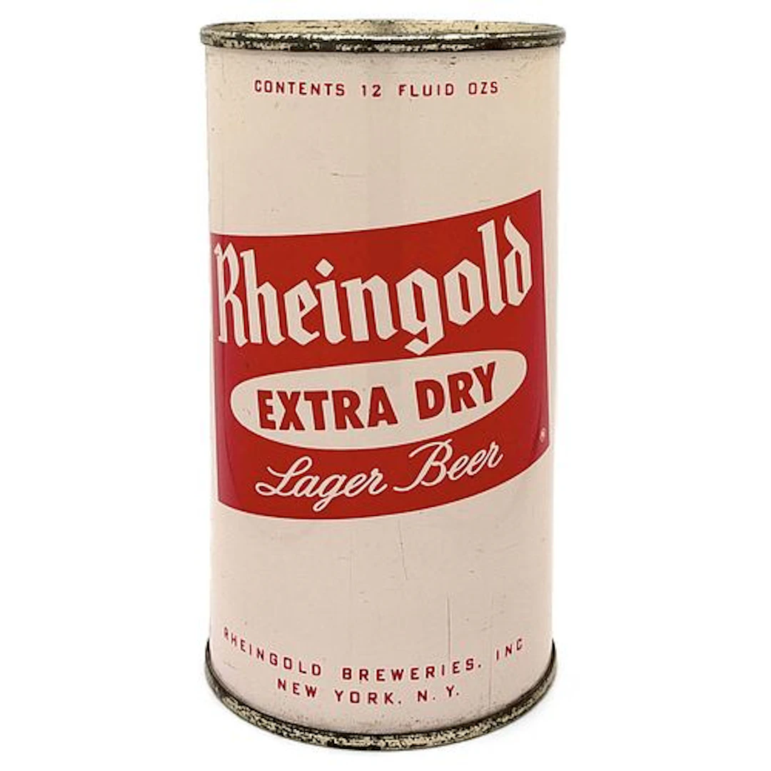 Rheingold Extra Dry Lager Beer Flat Top 124-20 -SCARCE ALL RED-