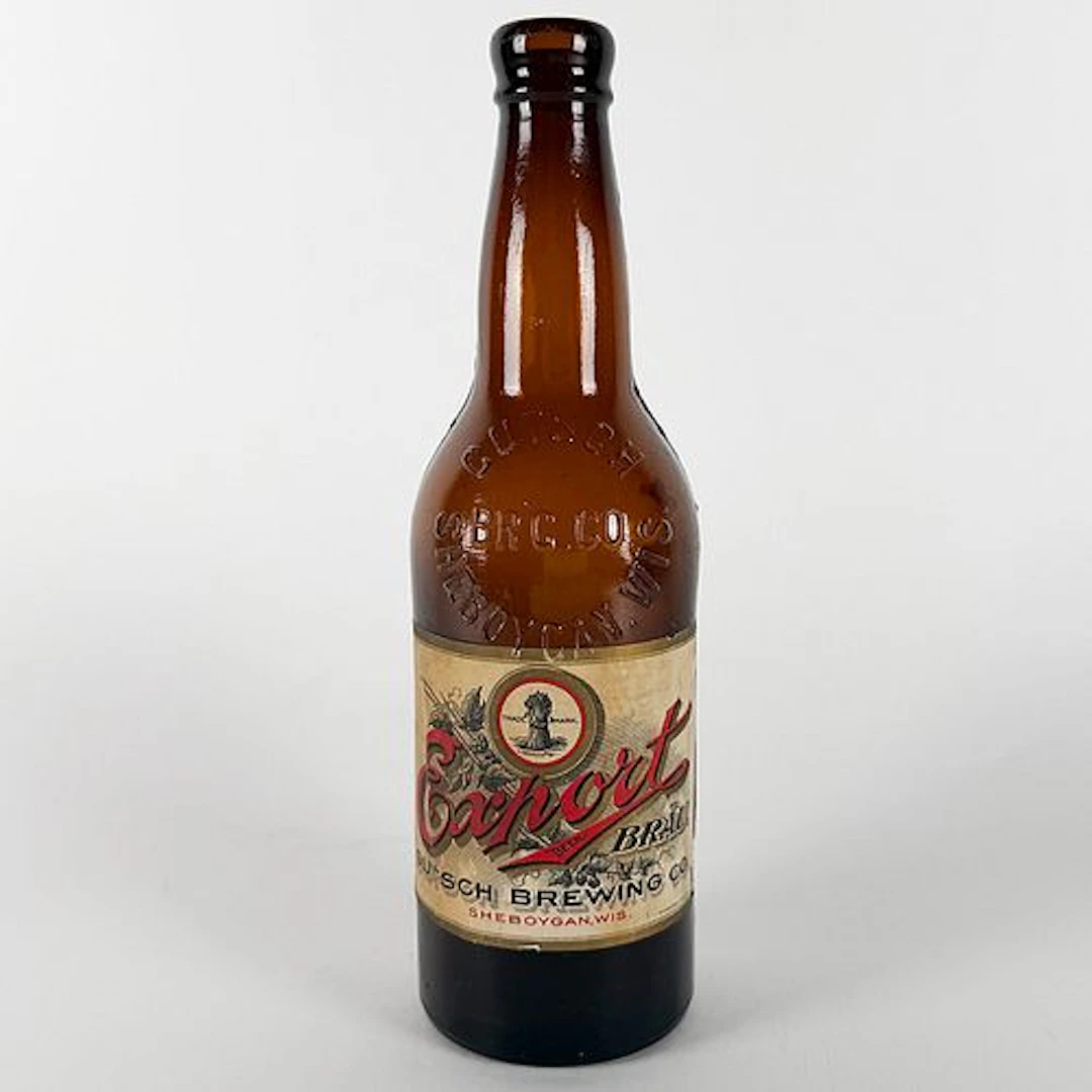 Gutsch Export Bräu Pre-Prohibition Amber Labeled Bottle SHEBOYGAN