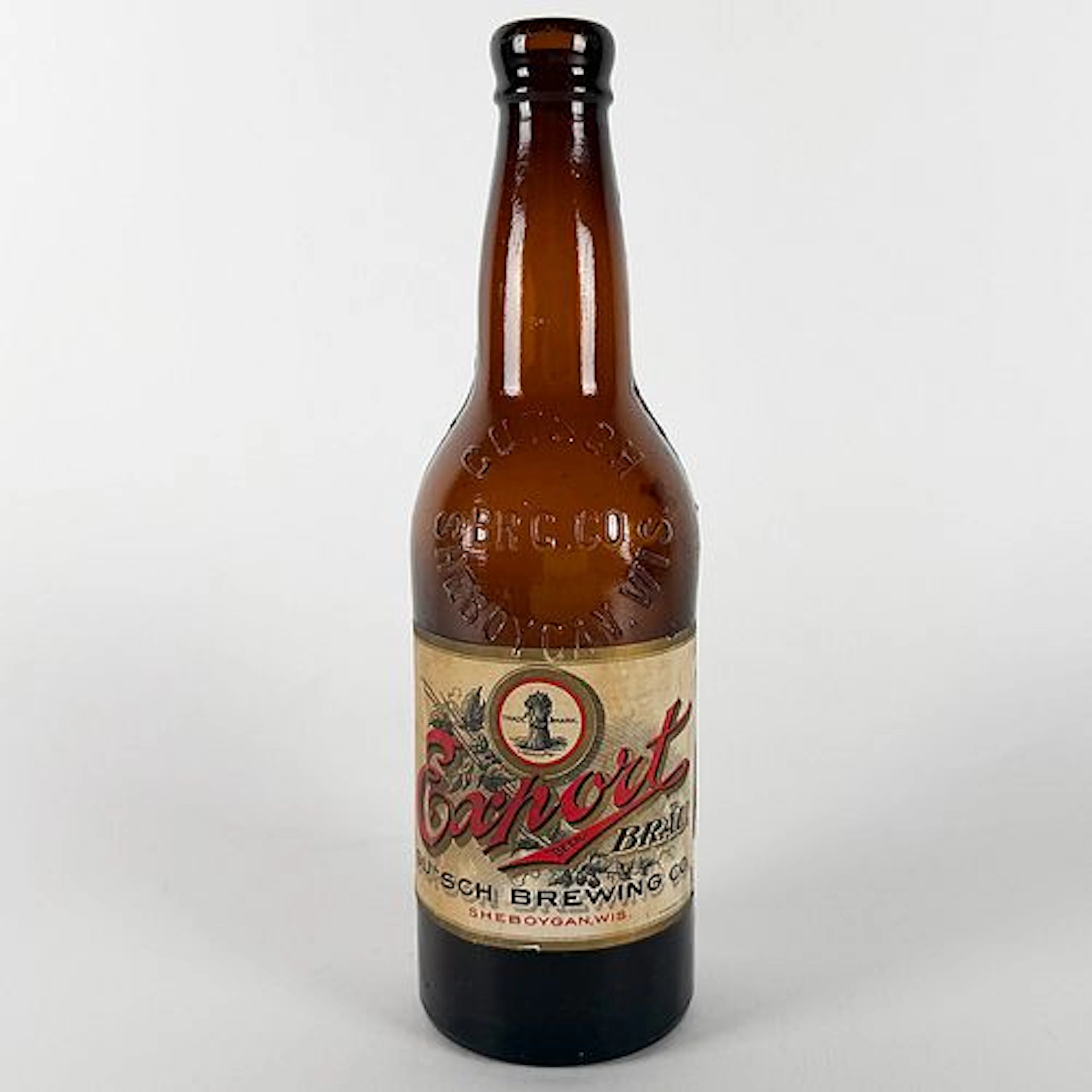 Gutsch Export Bräu Pre-Prohibition Amber Labeled Bottle SHEBOYGAN